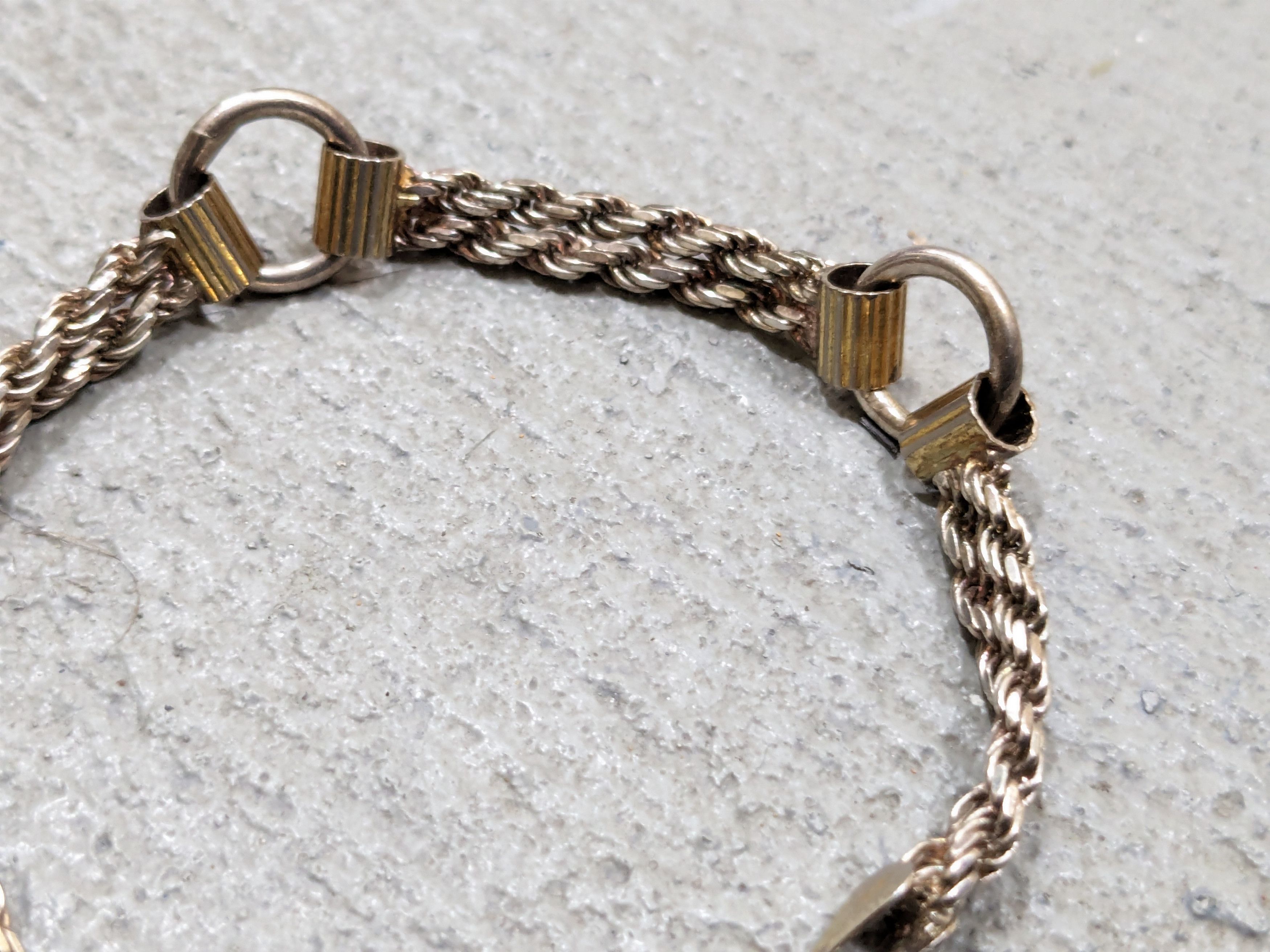 Jewelry Vintage Sterling Silver Bracelet 7.25 Rope Twist Round Chain Size ONE SIZE - 6 Thumbnail