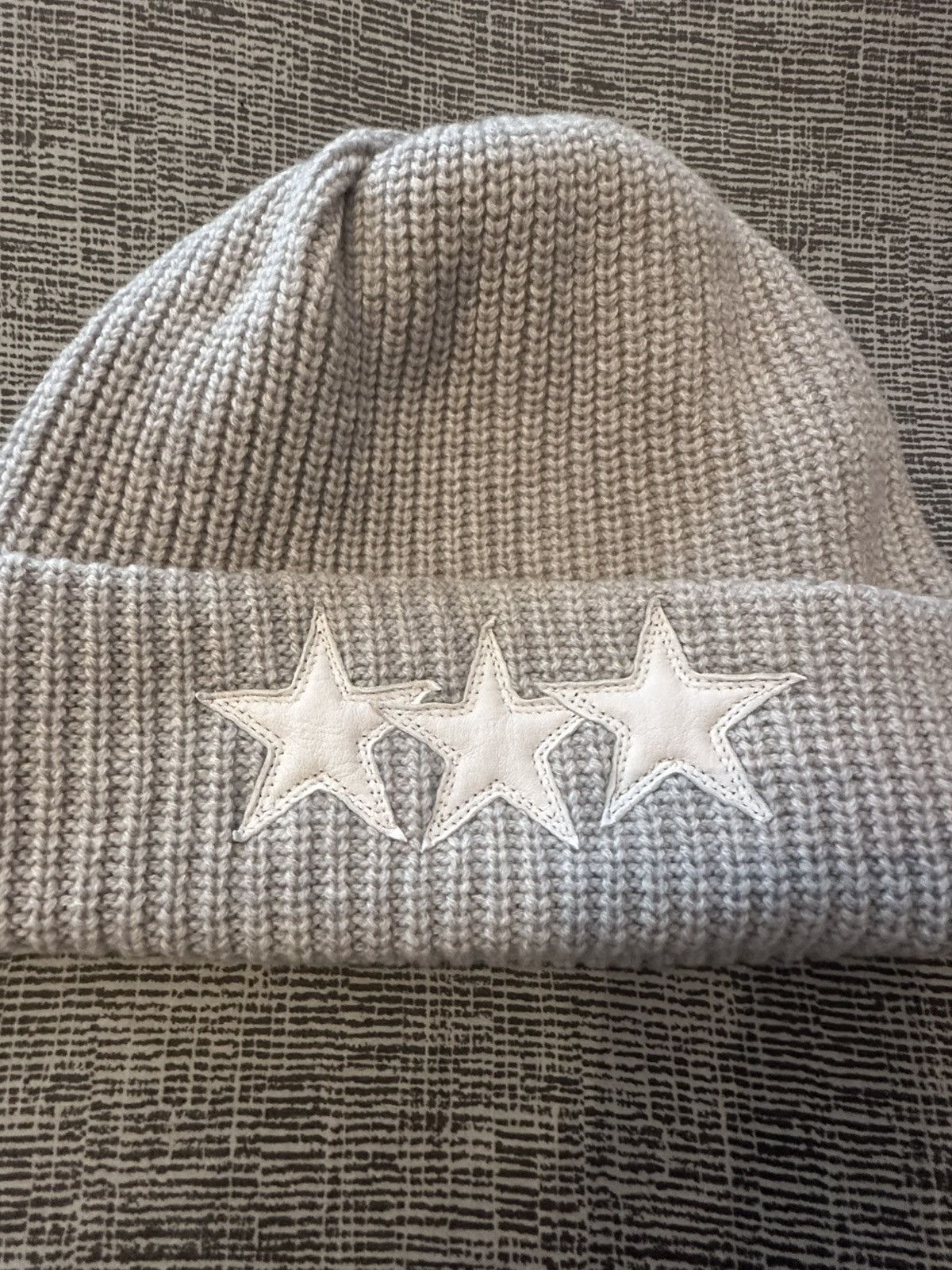 Chrome Hearts Chrome Hearts Gray Cashmere Leather Stars Beanie Size ONE SIZE - 1 Thumbnail