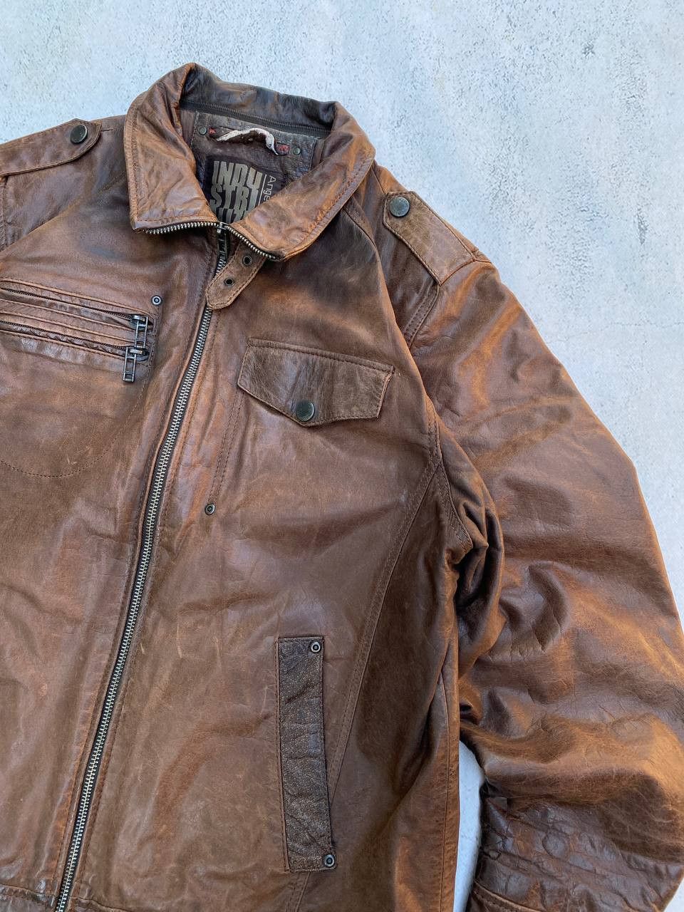 Other Leather Faded Avant Garde brown Rick Owens style Jacket Size US XL / EU 56 / 4 - 8 Thumbnail