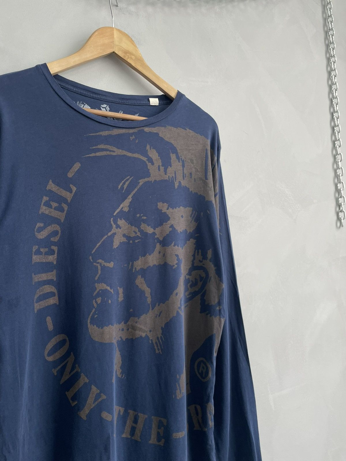Diesel Diesel Longsleeve Big Logo Blue y2k Style Vintage Size US L / EU 52-54 / 3 - 4 Thumbnail