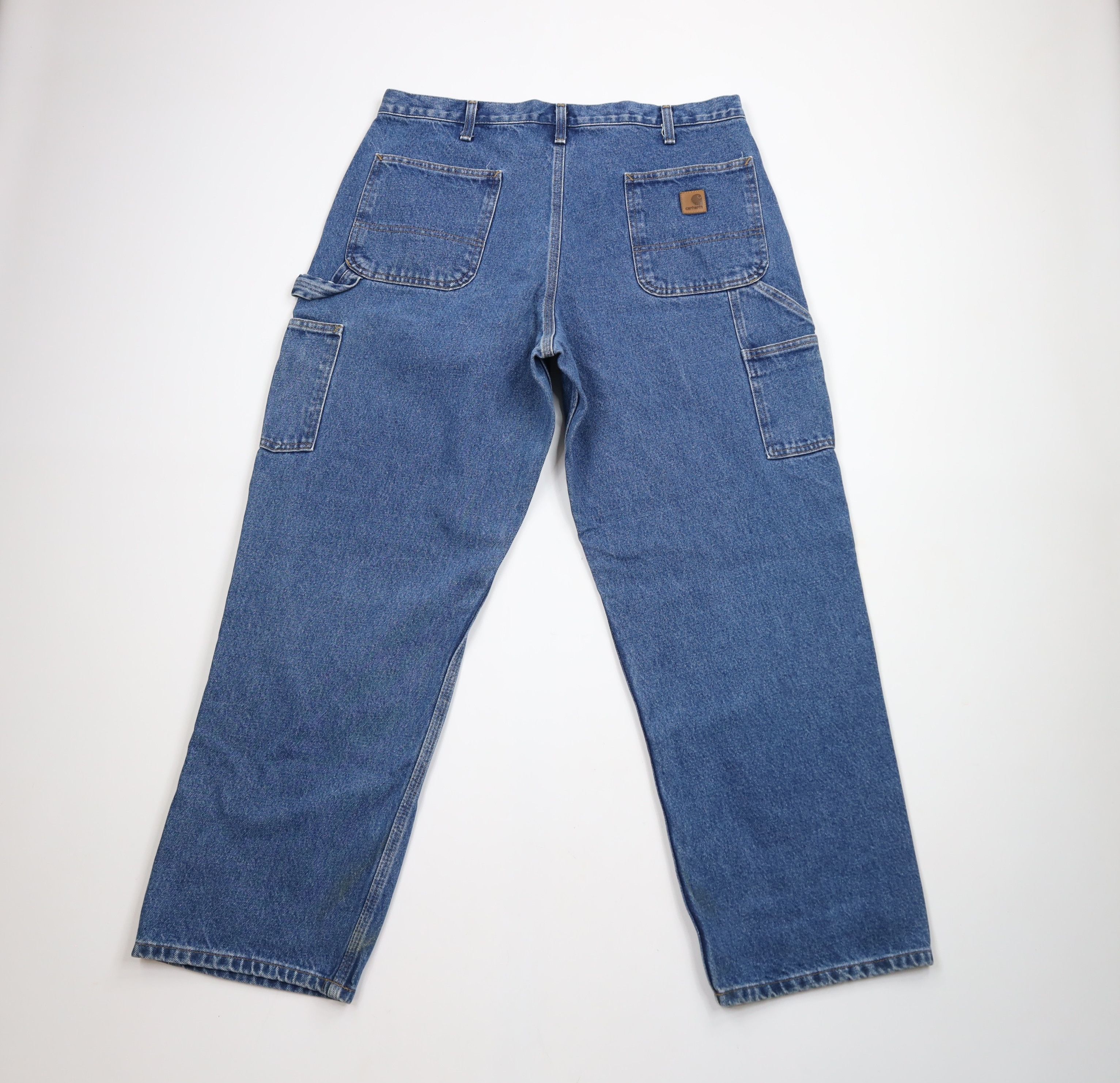 Carhartt × Vintage Vintage Carhartt Spell Out Wide Leg Dungaree Denim Jeans Size US 38 / EU 54 - 8 Thumbnail