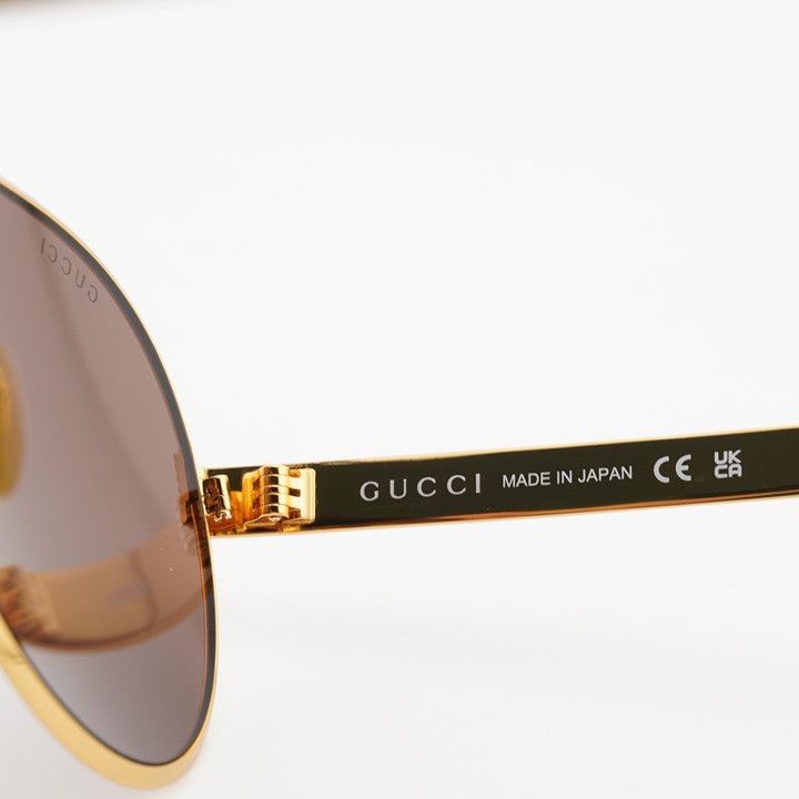 Gucci Gucci GG1513S 002 Sunglasses Yellow Gold Aviator Frame Size ONE SIZE - 9 Thumbnail