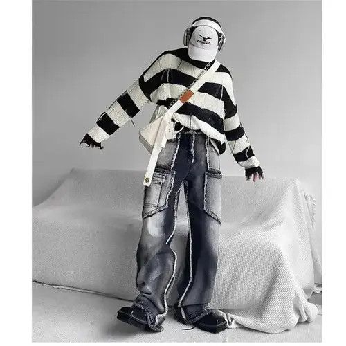 Japanese Brand Gothic Baggy Jeans Size US 32 / EU 48 - 3 Thumbnail