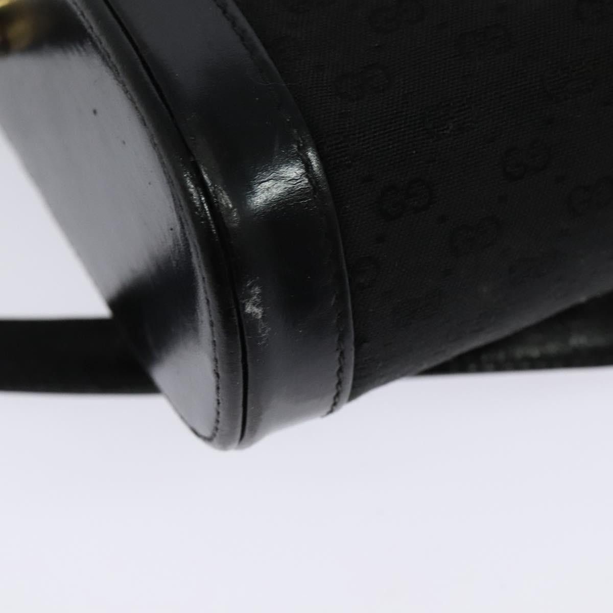 Gucci GUCCI Micro GG Canvas Shoulder Bag Leather Gold Black Size ONE SIZE - 13 Thumbnail