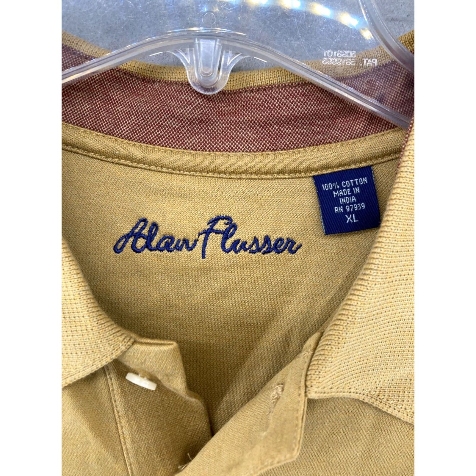 Vintage Alan Flusser Polo Shirt XL Mens Yellow Golf Short Sleeve Collared Classic Knit Cotton Sports Shirt Size US XL / EU 56 / 4 - 4 Thumbnail
