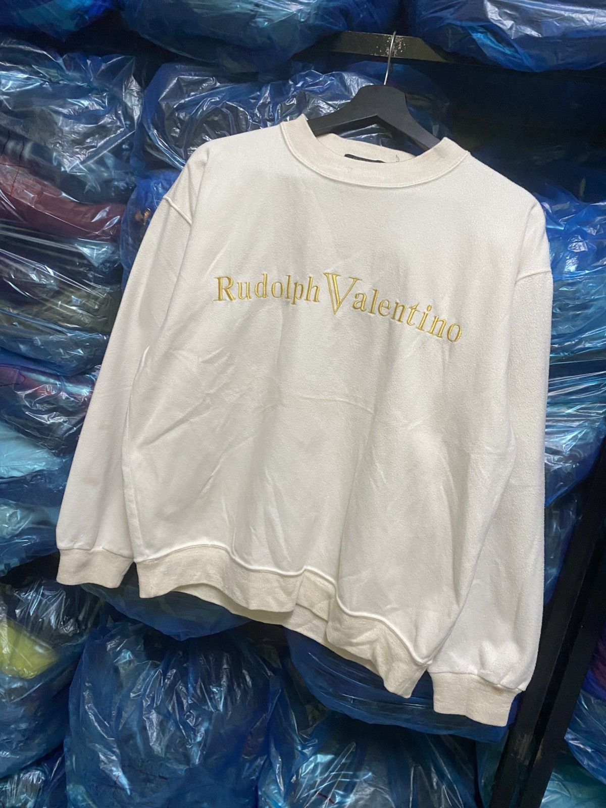 Other Vintage Rudolph Valentino Sweatshirt Cream Minimalist Logo Size US M / EU 48-50 / 2 - 2 Thumbnail