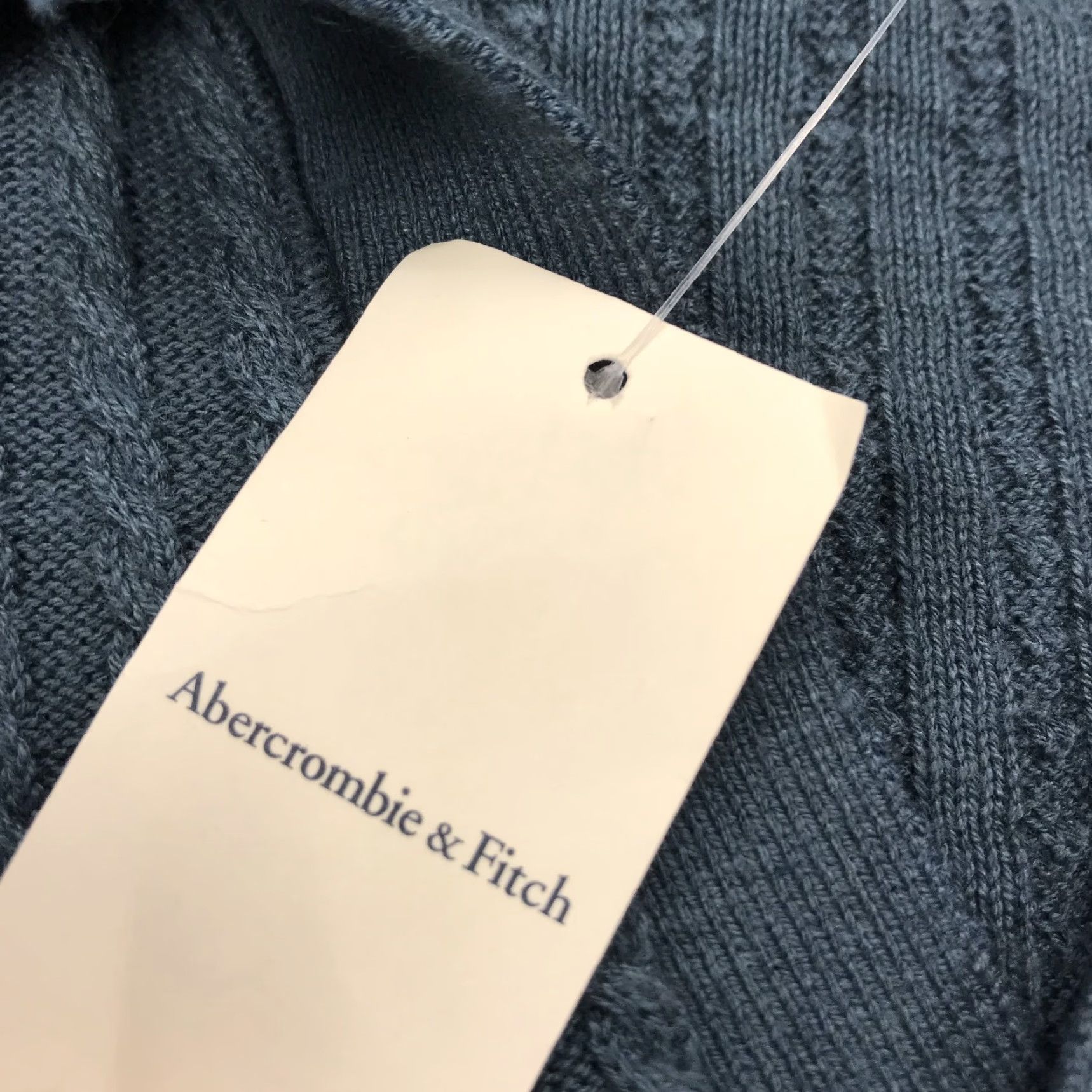 Abercrombie & Fitch Abercrombie & Fitch Sweater Mens 2XL Blue Collared Cable Knit Long Sleeve NWT Size US XXL / EU 58 / 5 - 6 Thumbnail