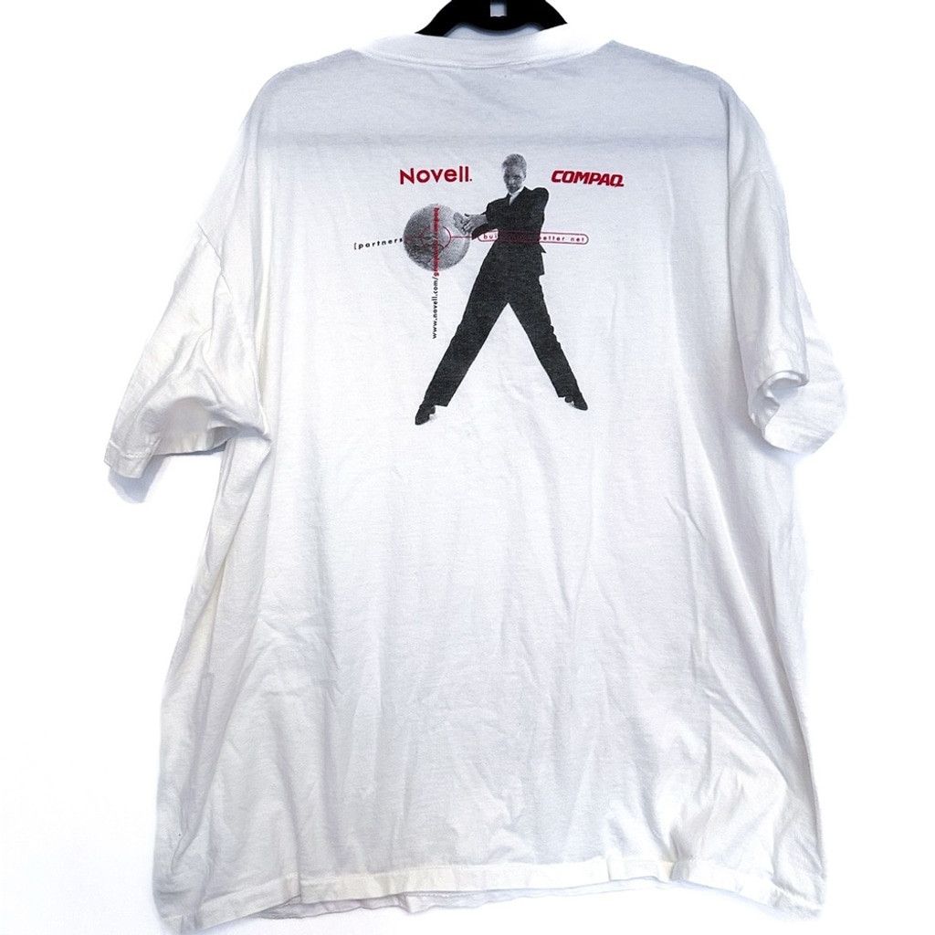 Vintage Novell Compaq Tee Oneita Power-T XL White 90s Tech Promo Size US XL / EU 56 / 4 - 3 Thumbnail