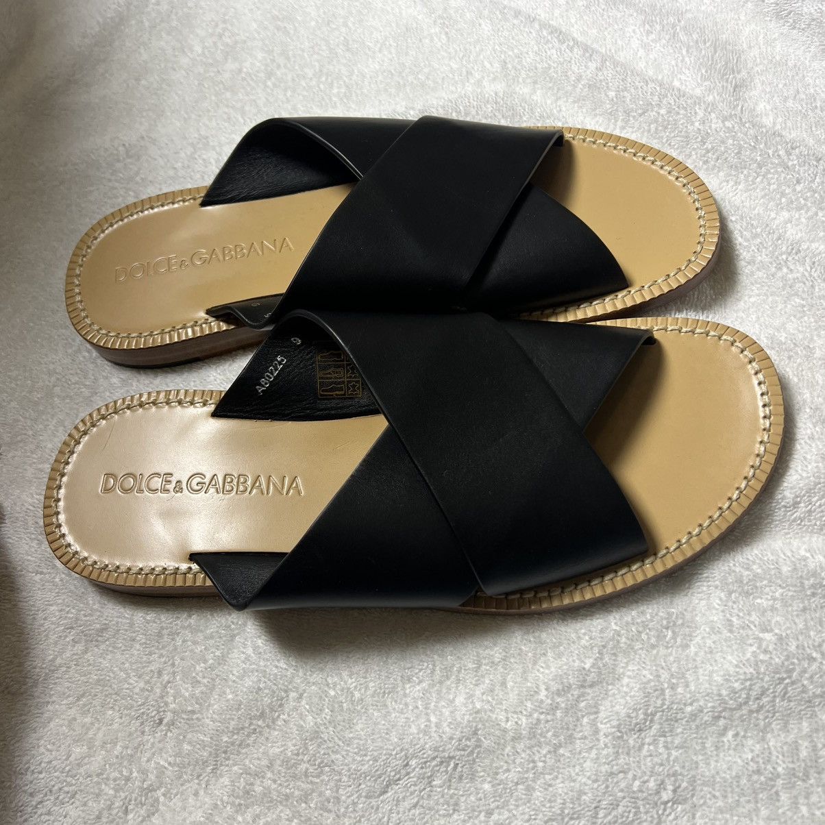 Dolce & Gabbana Dolce & Gabbana Men’s Leather Slides Size US 9 / EU 42 - 5 Thumbnail