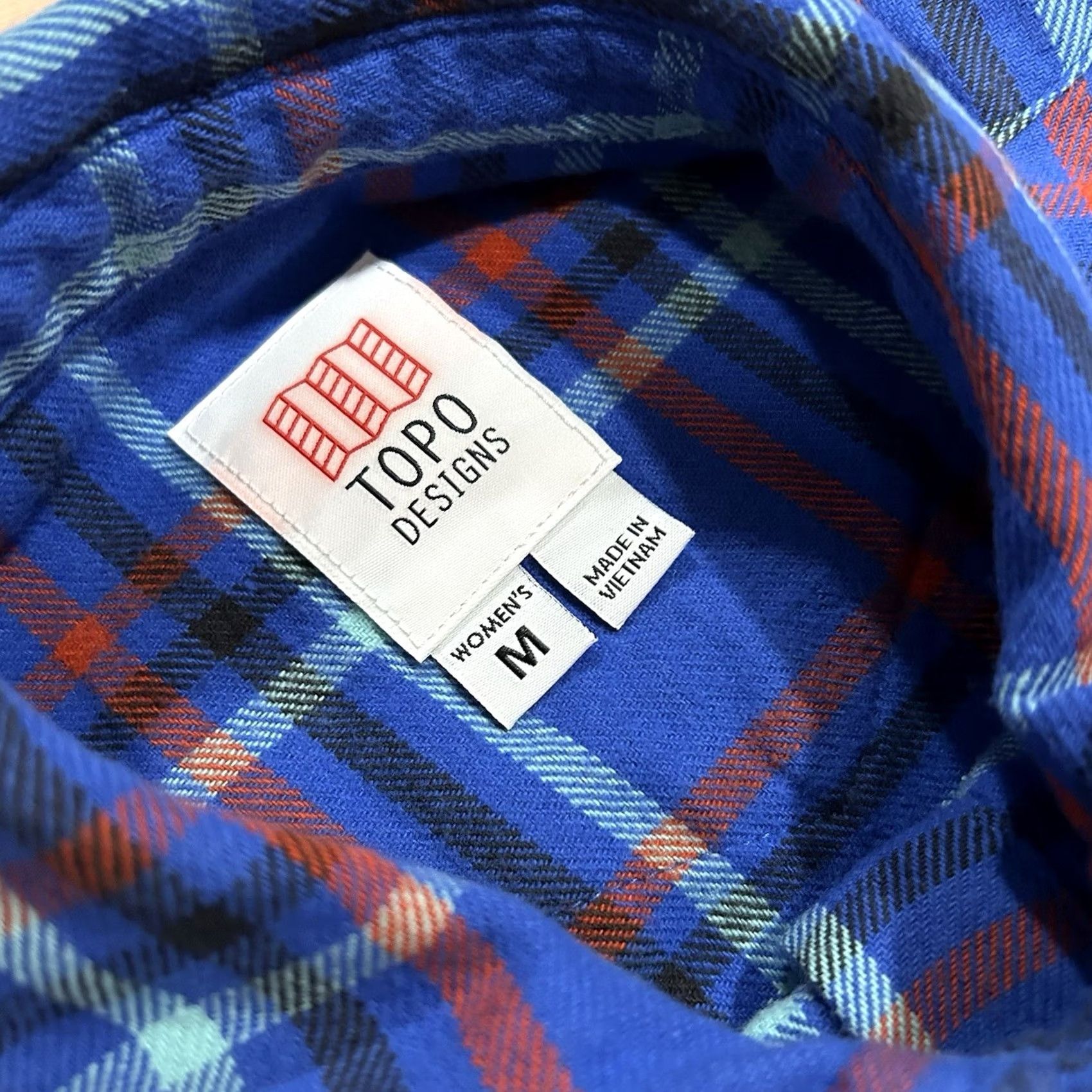 Topo Designs Topo Designs Mountain Button Up Plaid Shirt Long Sleeve Womens Medium Blue Cotton Knit Pocket Casual Workwear Outdoor Urban Fashion 90s? Size M / US 6-8 / IT 42-44 - 3 Thumbnail