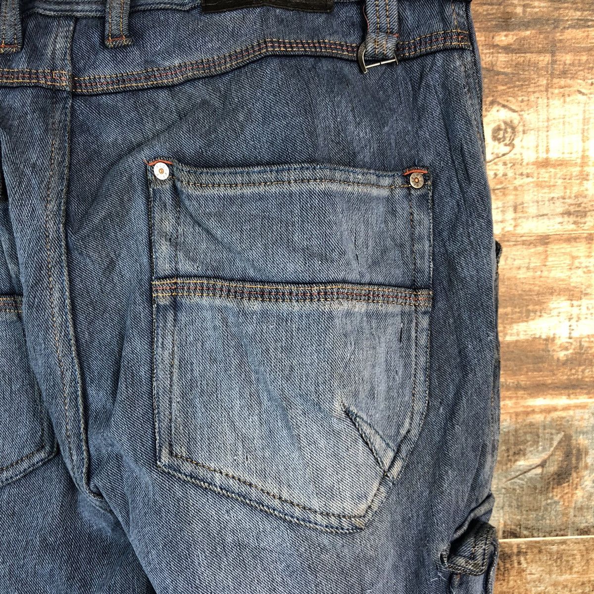 Japanese Brand Field Core Blue Distressed Denim Pants #A2138 Size US 33 - 20 Thumbnail