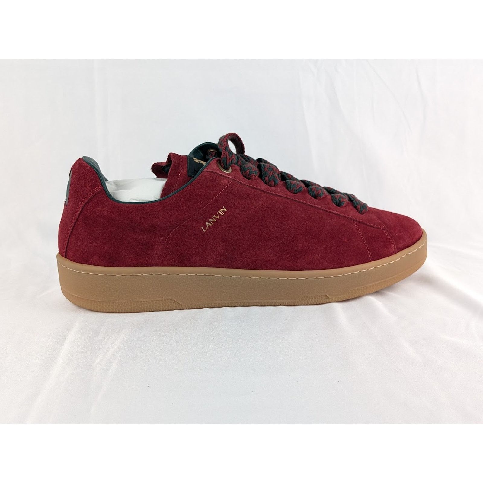 Lanvin o1rshd1 Lite Curb Low-Top Sneakers in Burgundy & Dark Green Size US 9 / EU 42 - 4 Thumbnail