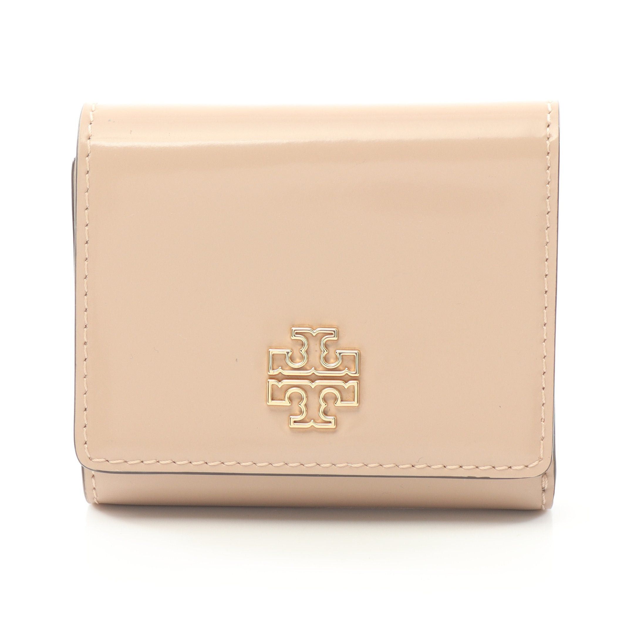 Tory Burch Tory Burch Britten Bi-Fold Wallet Leather Pink Beige Size ONE SIZE - 1 Thumbnail