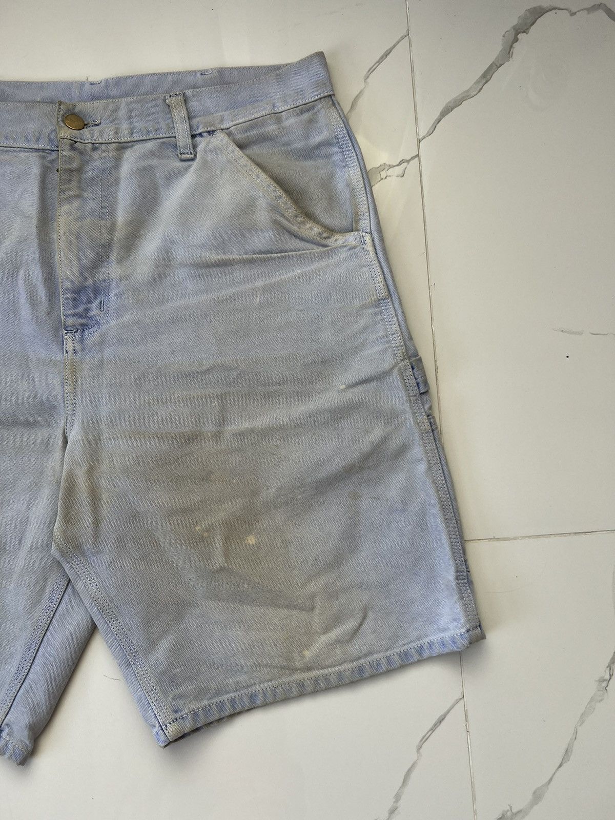 Carhartt × Vintage 90's CARHARTT SIGNLE KNEE SHORTS DISTRESSED THRASHED Y2K Size US 34 / EU 50 - 6 Thumbnail