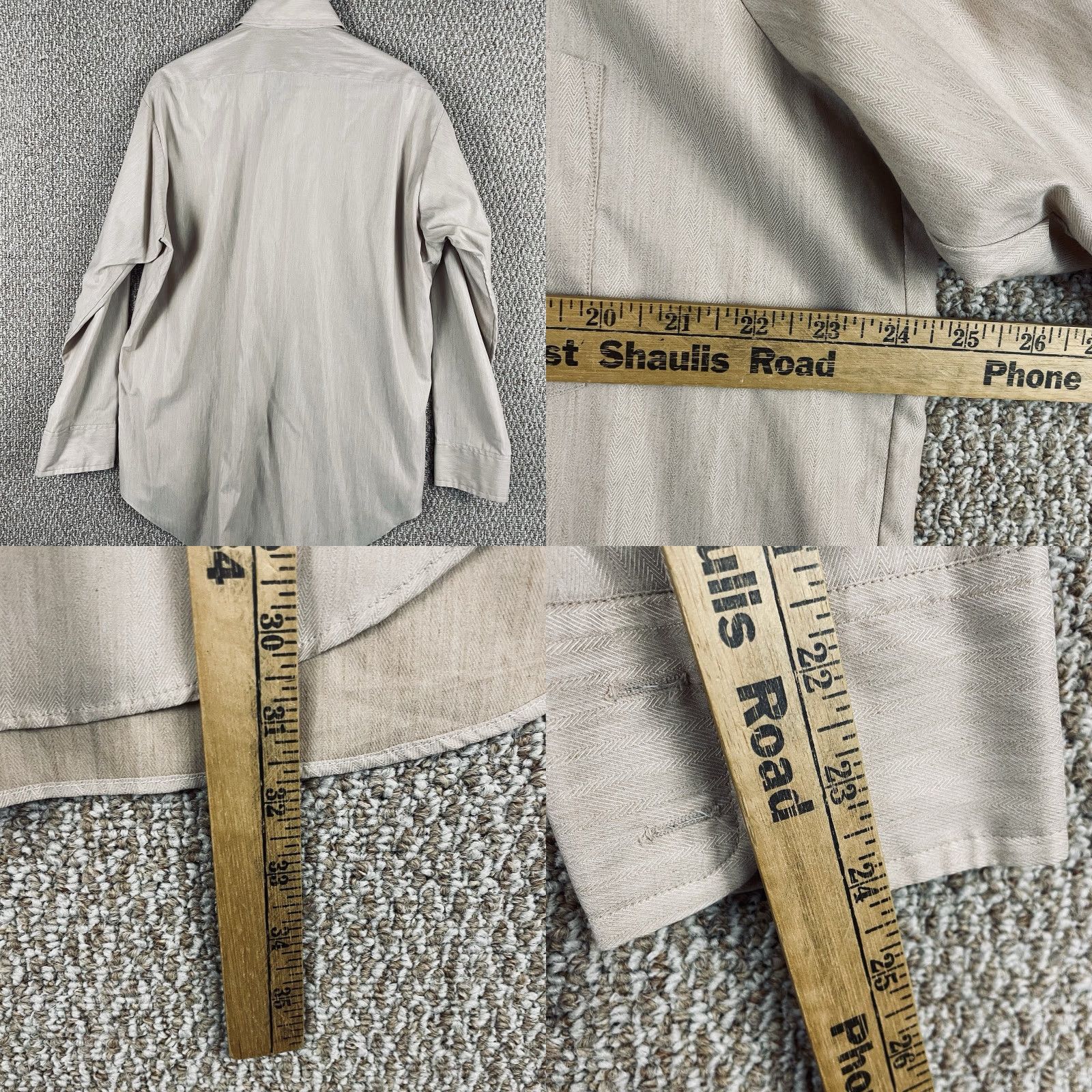 Sears VINTAGE Sears Shirt Mens 16.5 Button Down Perma-Prest Herringbone Weave 70s T729 Size US XL / EU 56 / 4 - 8 Thumbnail