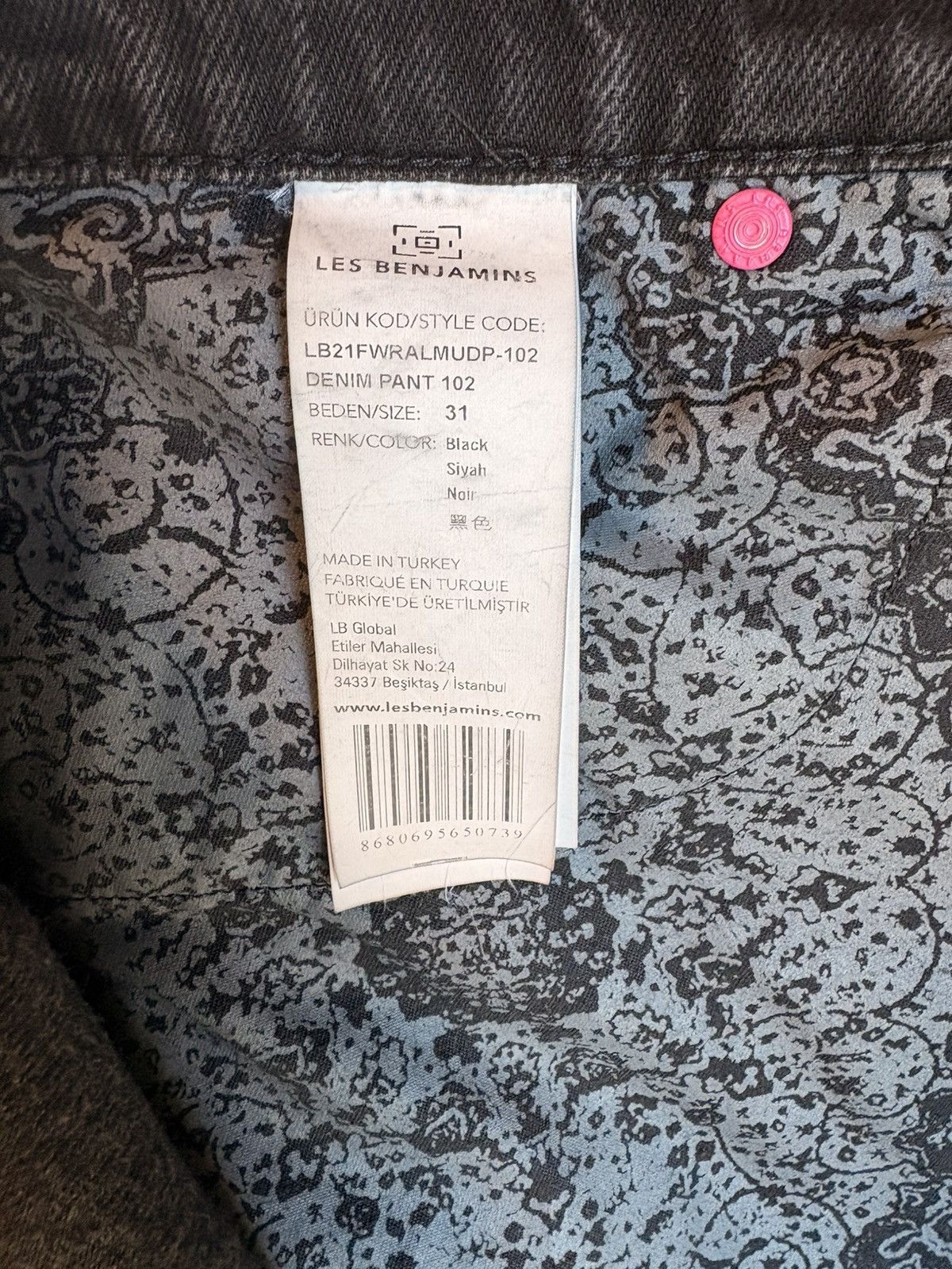 Les Benjamins Les Benjamins FW21 BlackDenim Pant Size US 31 - 10 Thumbnail