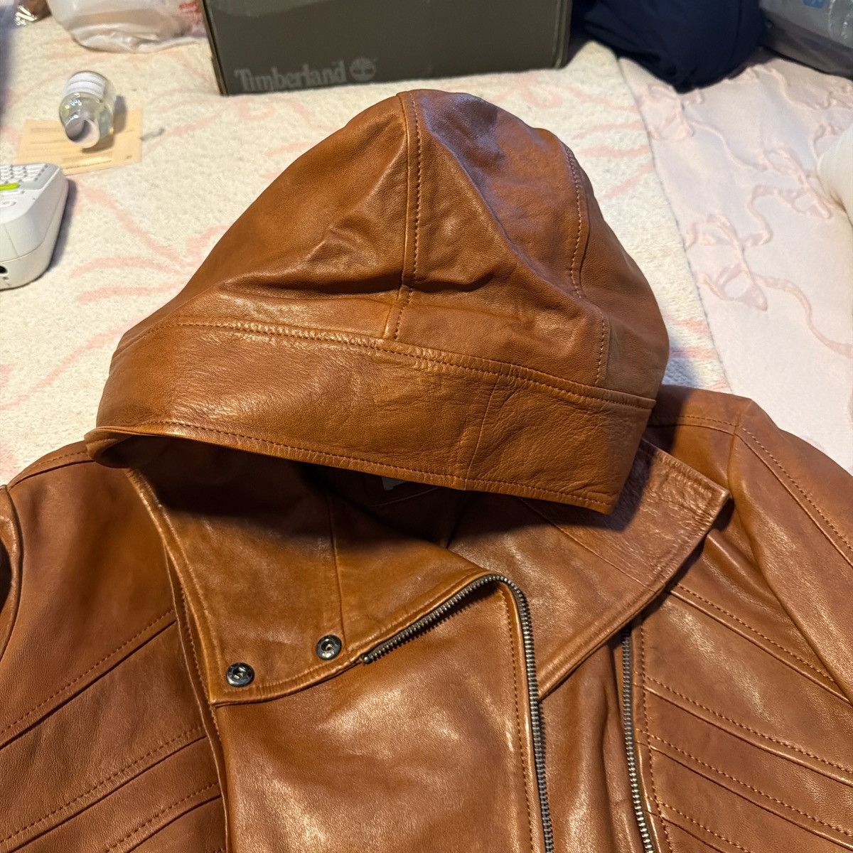 Other Closet Cognac Leather Moto Jacket - Brown Size XL / US 12-14 / IT 48-50 - 7 Thumbnail