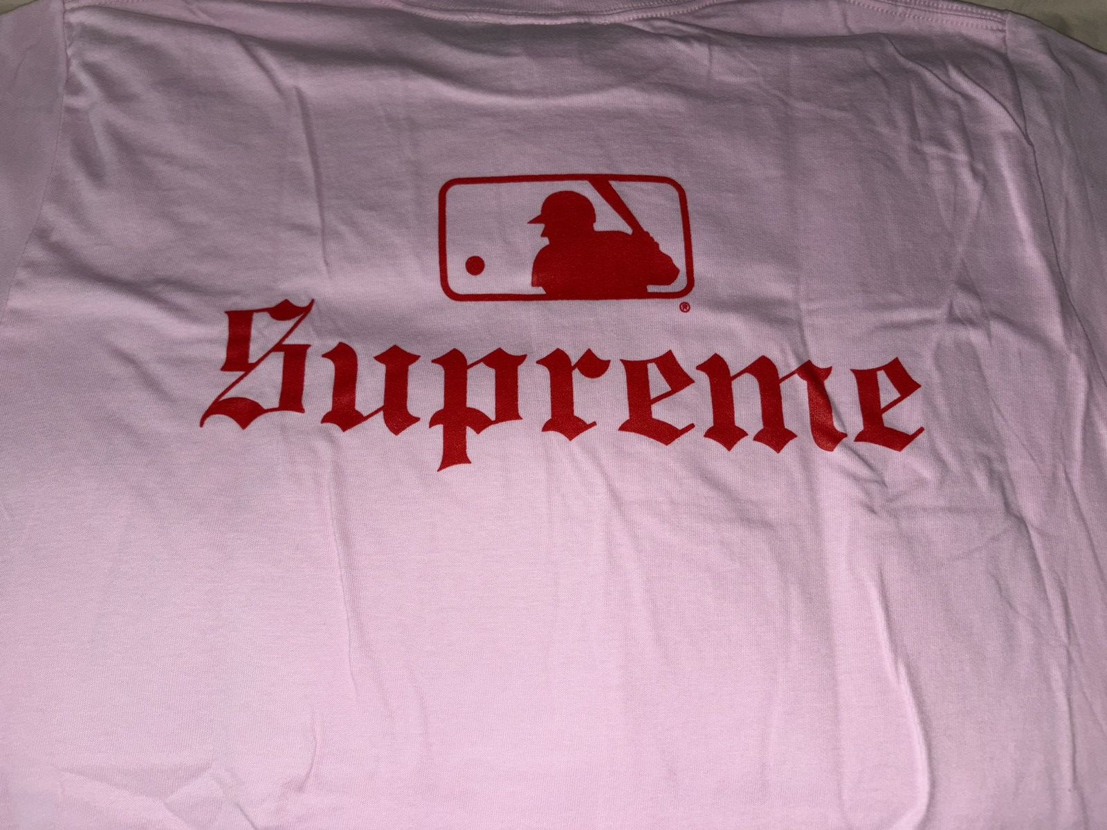MLB × Supreme Supreme MLB Teams Sox Tee Light Pink Size US M / EU 48-50 / 2 - 2 Thumbnail