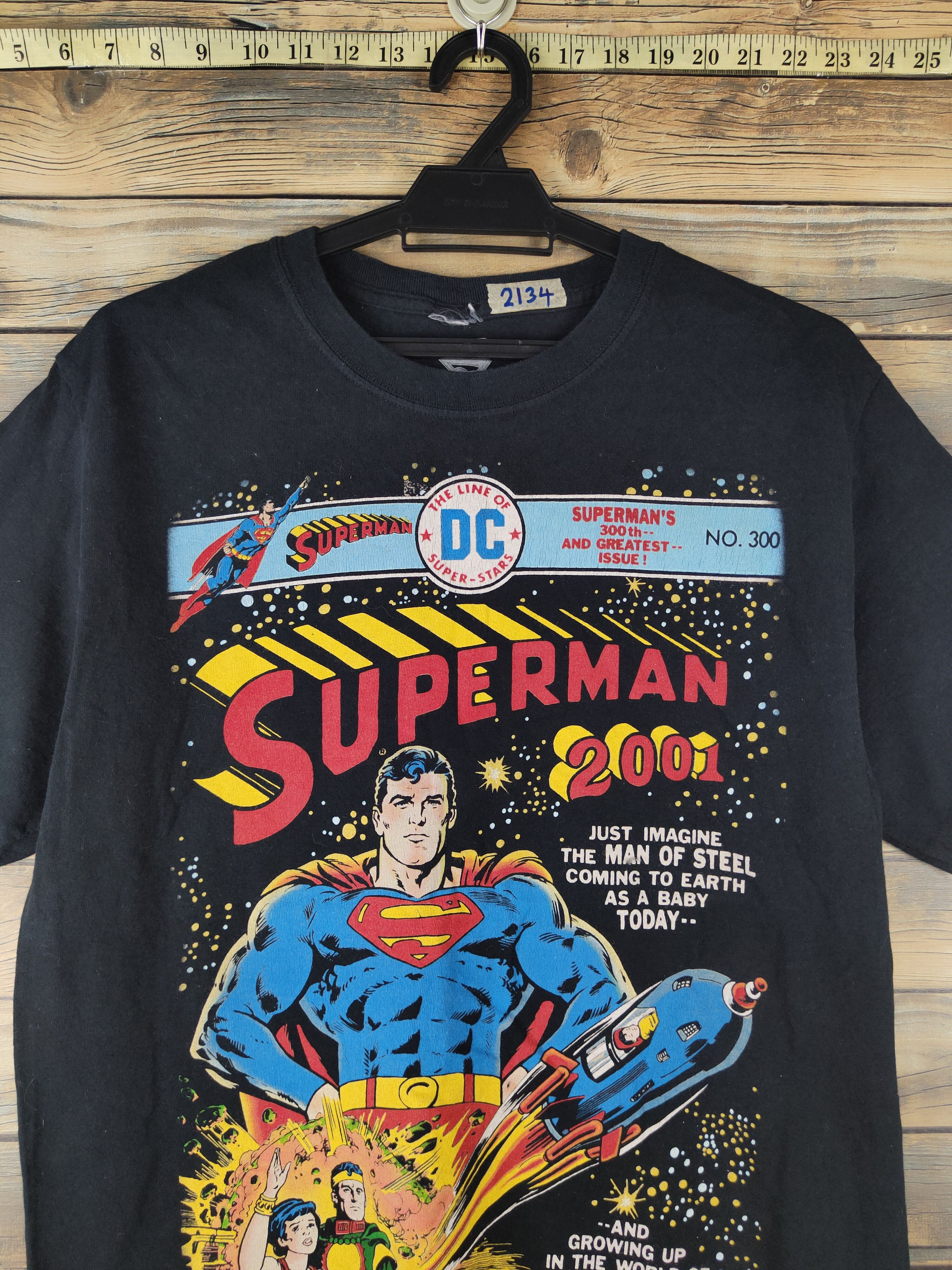 DC × Japanese Brand DL Superman Black Short Sleeve T-shirt #2134 Size US M / EU 48-50 / 2 - 2 Thumbnail