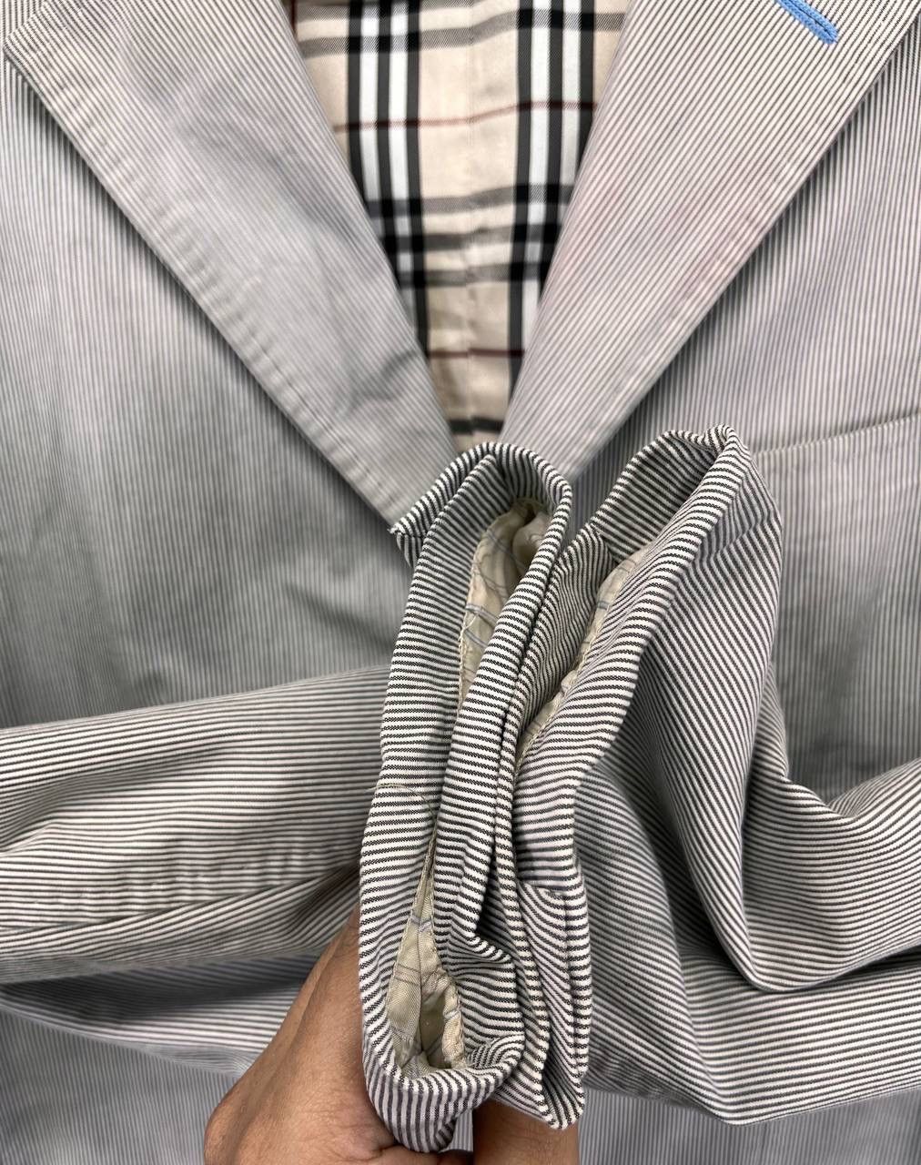 Burberry Vintage 90s Burberry Black Label Hickory Striped Coat Jacket Size US L / EU 52-54 / 3 - 14 Thumbnail