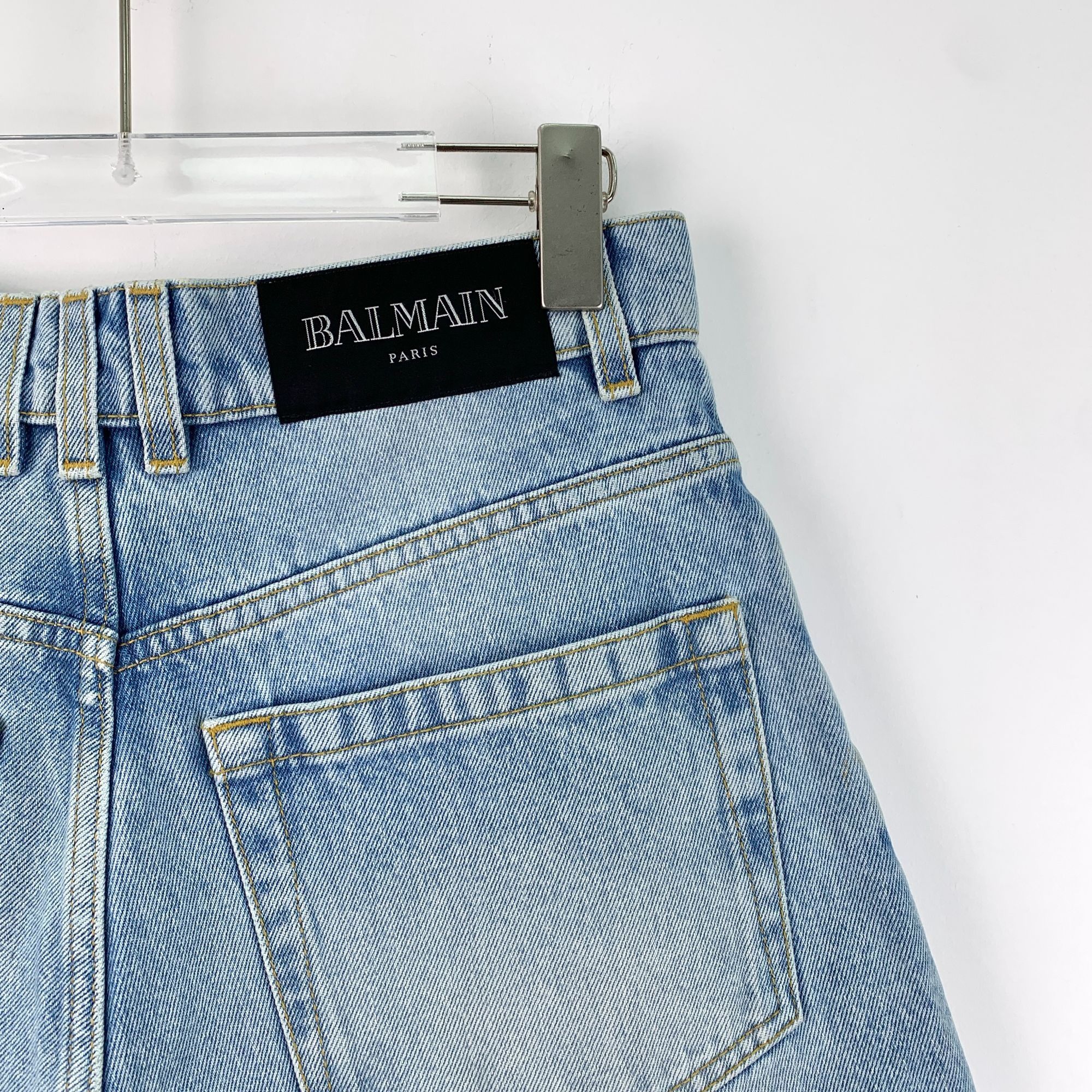 Balmain Balmain Blue Distressed Denim Fringed Shorts XS Limited Edit Size 25" / US 0 / IT 36 - 5 Thumbnail