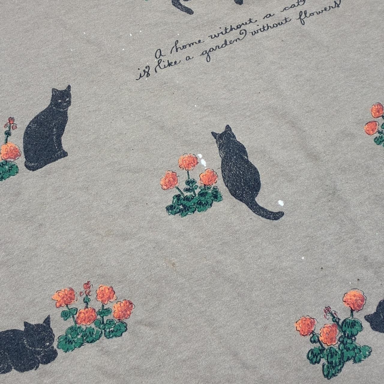 Other Vintage Black Cats & Flowers Tan AOP Nature Tee Size Large Size US L / EU 52-54 / 3 - 4 Thumbnail