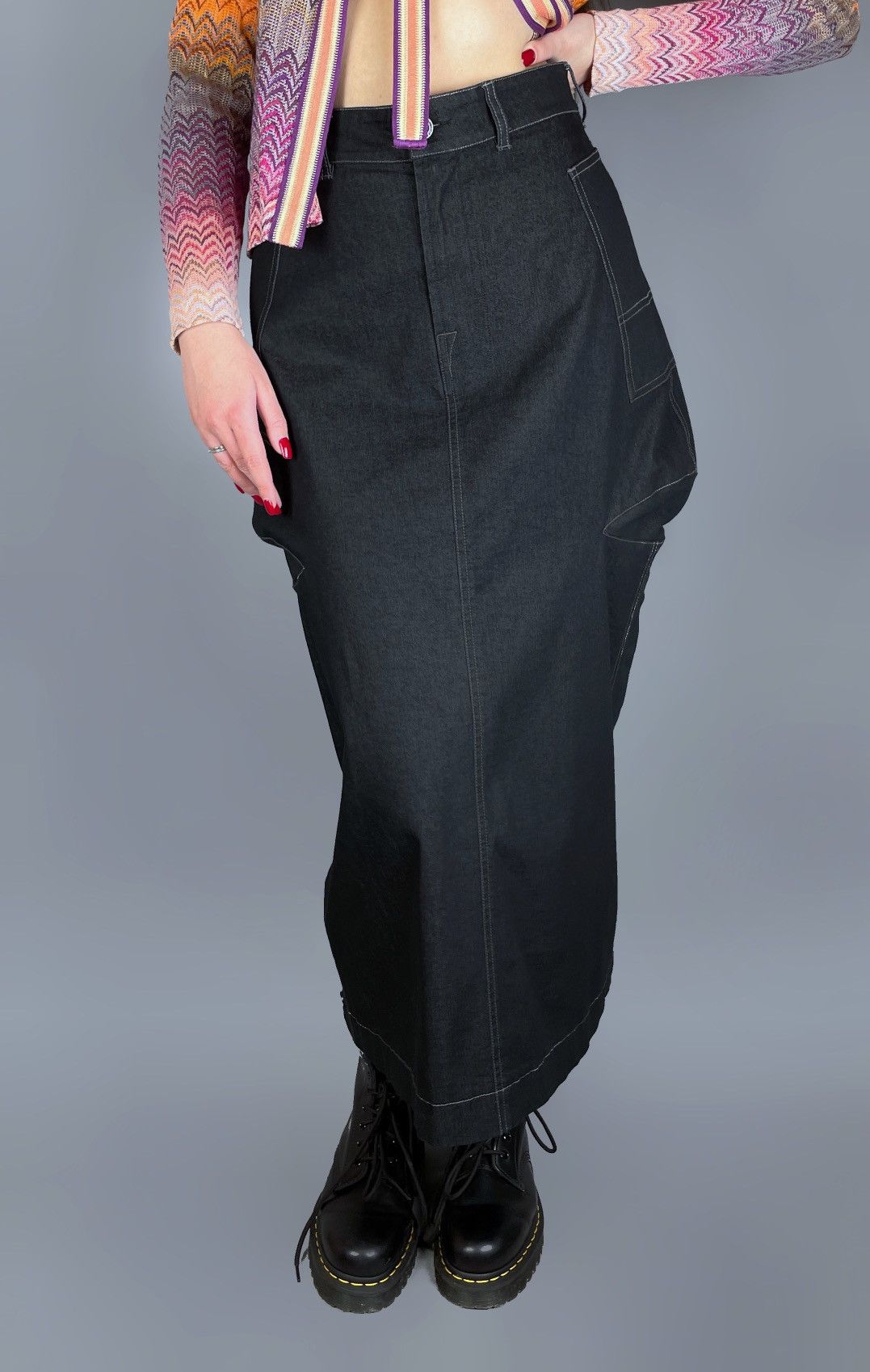 Marithe + Francois Girbaud Vintage Le Jean de Marithe Francois Girbaud Extreme Skirt 44 Size 27" / US 4 / IT 40 - 4 Thumbnail