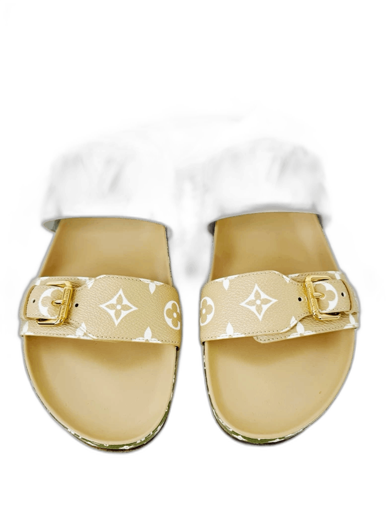 Louis Vuitton Louis Vuitton Beige Logo Slide Sandals -2505 Size US 9.5 / IT 39.5 - 1 Thumbnail