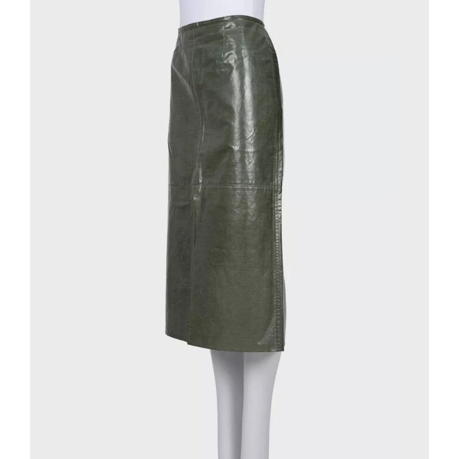 Celine Celine Elegant Green Straight Skirt with Slits - Size L Size 28" / US 6 / IT 42 - 2 Thumbnail
