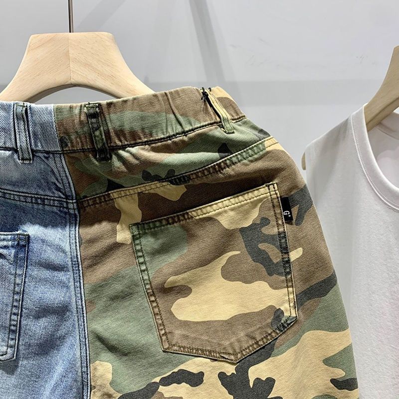 Japanese Brand Drawstring Camo/denim shorts pants Size US 30 / EU 46 - 6 Thumbnail