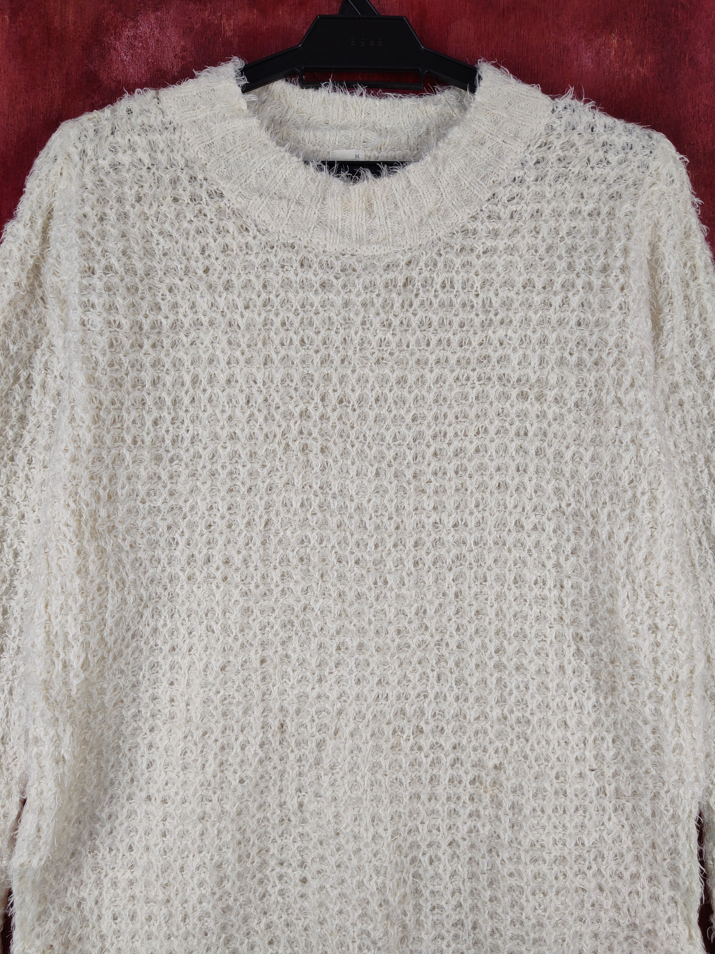GU × Japanese Brand GU Cream Shag Shaggy Fur Mohair Knitwear #S2091 Size M / US 6-8 / IT 42-44 - 2 Thumbnail