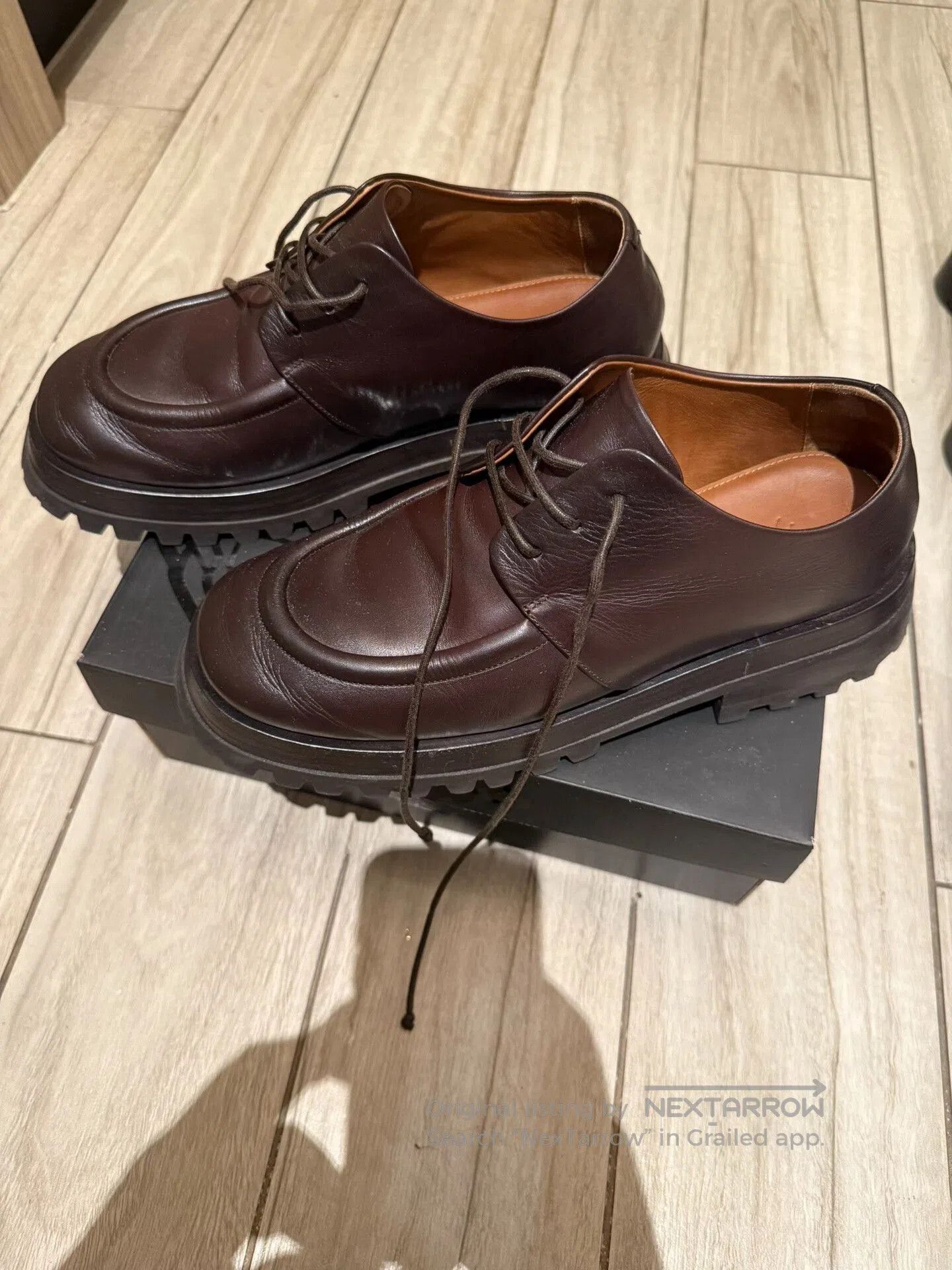 Marsell Marsell Men's Scalarmato Brown Platform Derby. Size US 8 / EU 41 - 1 Thumbnail
