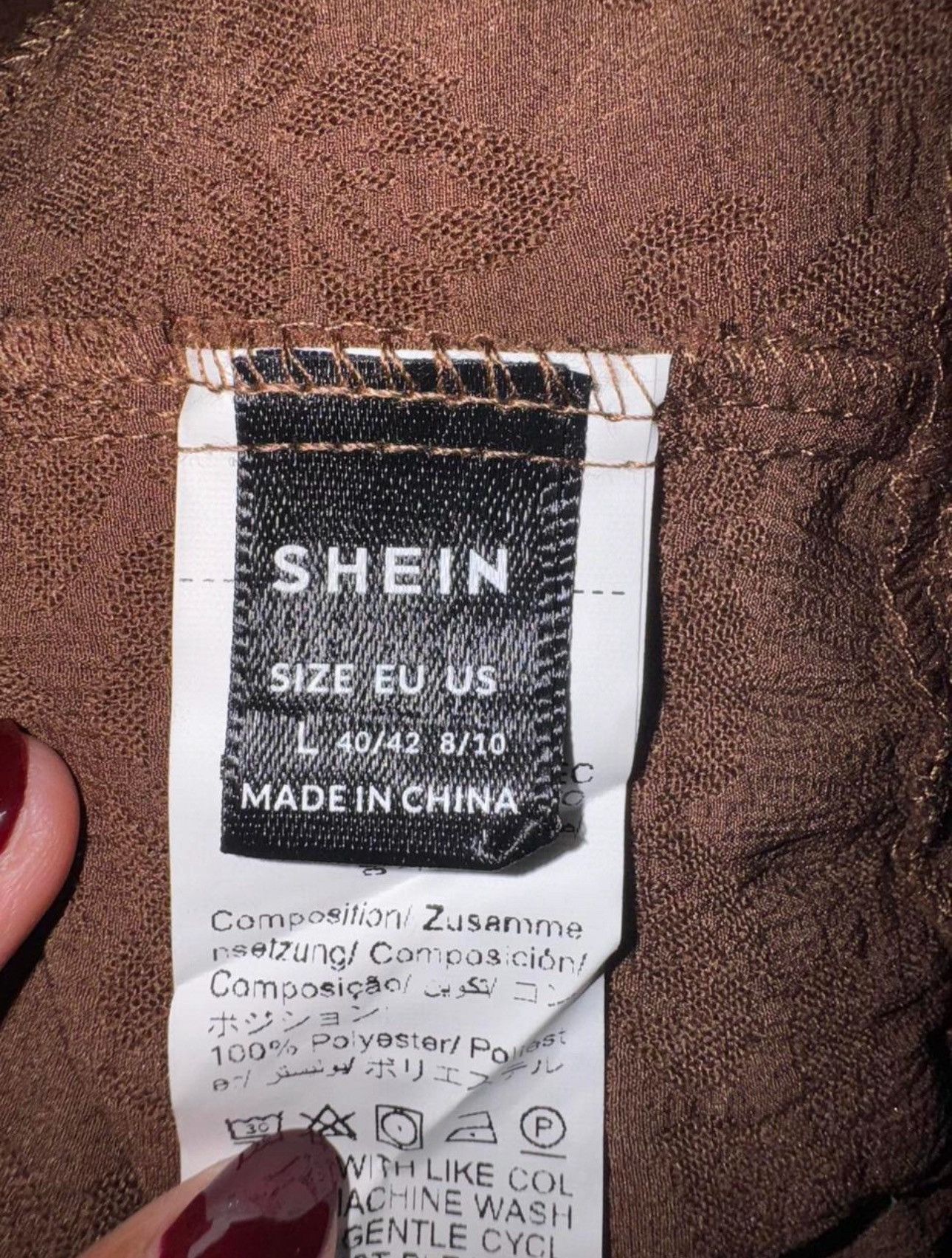 Shein Brown Lace Tie-Back Womens Crop Top Shein Size Large Y2K Size L / US 10 / IT 46 - 3 Thumbnail