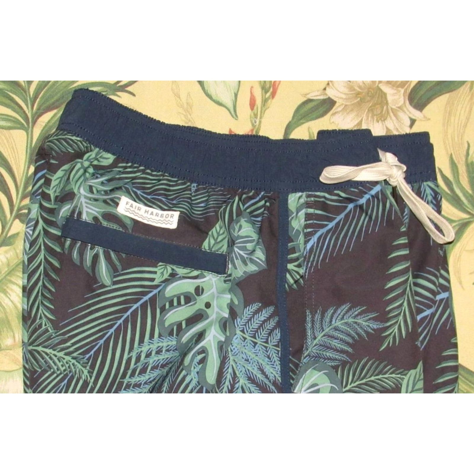 Vintage FAIR HARBOR Green 8" Lined Shorts Large L Mens Size US 33 - 2 Thumbnail
