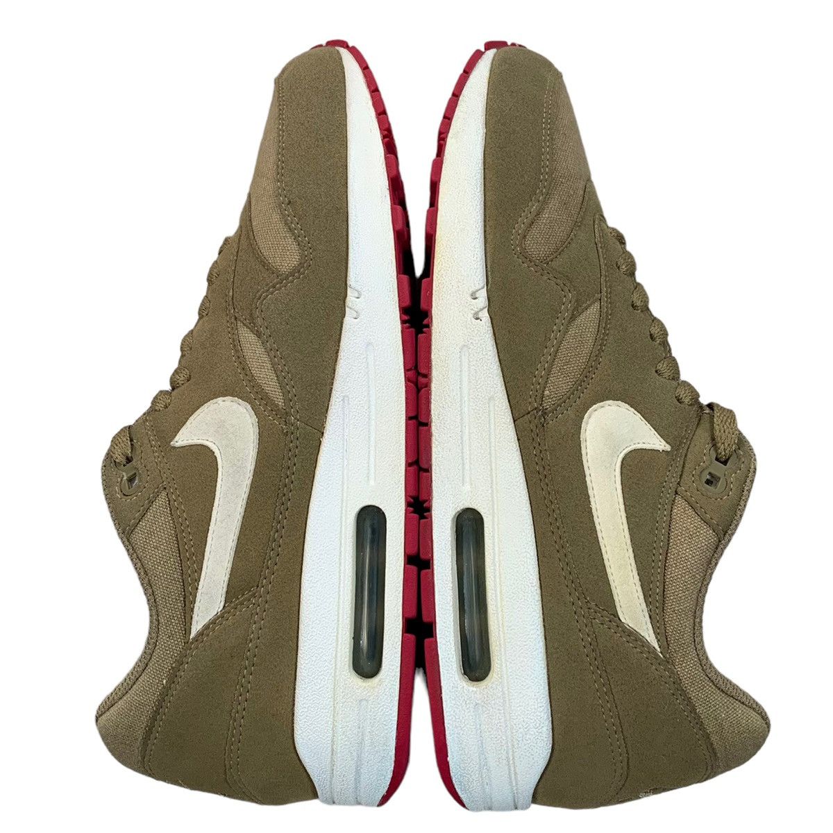 Nike Vintage Nike Air Max 1 Kelp Brown White Red 2011 Sneakers Size US 8.5 / EU 41-42 - 4 Thumbnail