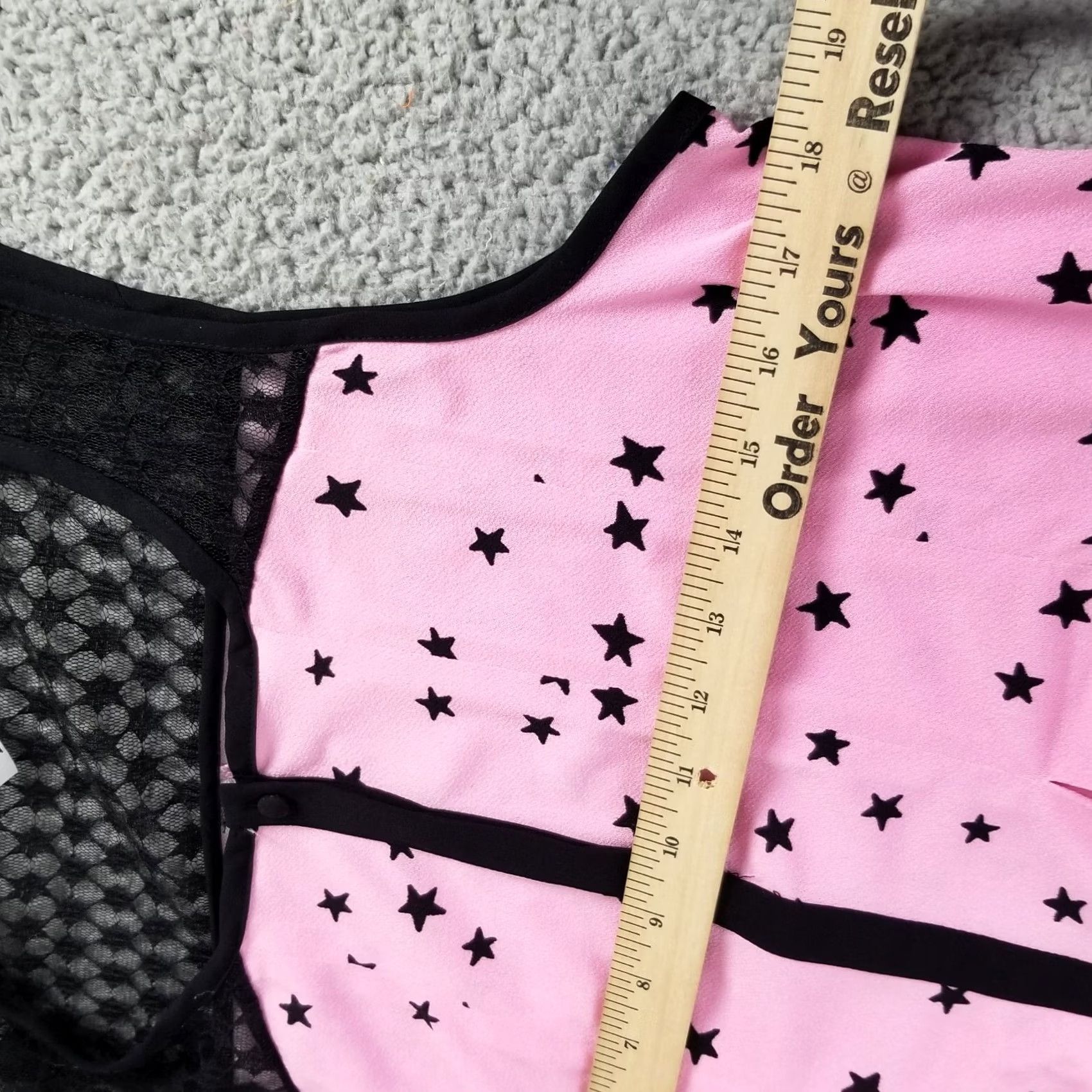 Vintage Elle Tank Shirt Womens Small Pink Star Lace Trim top Size S / US 4 / IT 40 - 5 Thumbnail