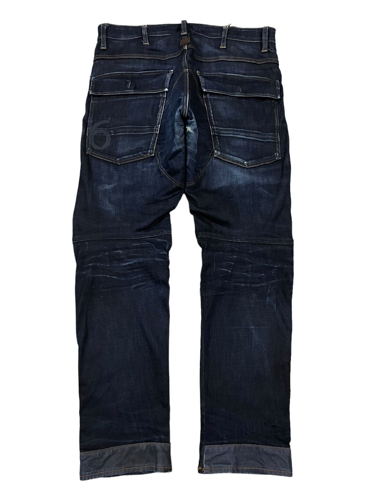 G-Star Vintage G Star Raw Double Knee Denim Pad Biker Pants Jeans Size US 33 - 7 Thumbnail