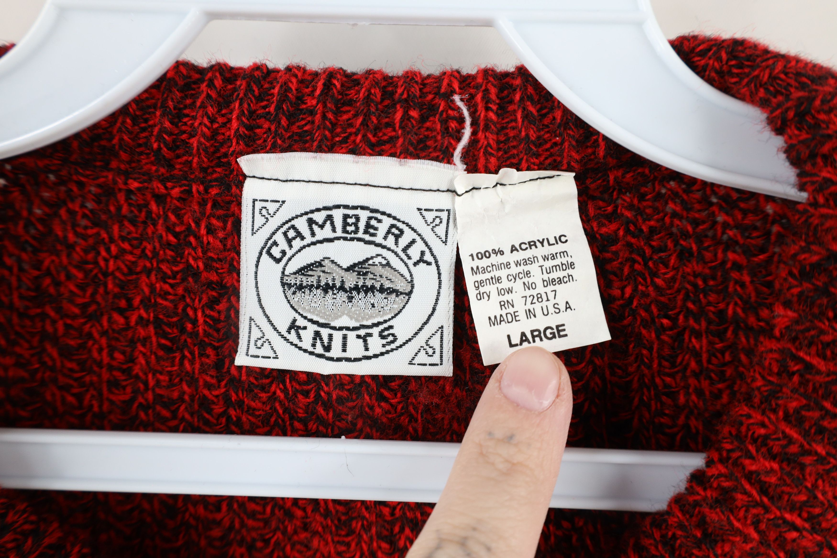 Vintage Vintage 90s Streetwear Chunky Ribbed Knit Sweater Red USA Size L / US 10 / IT 46 - 4 Thumbnail