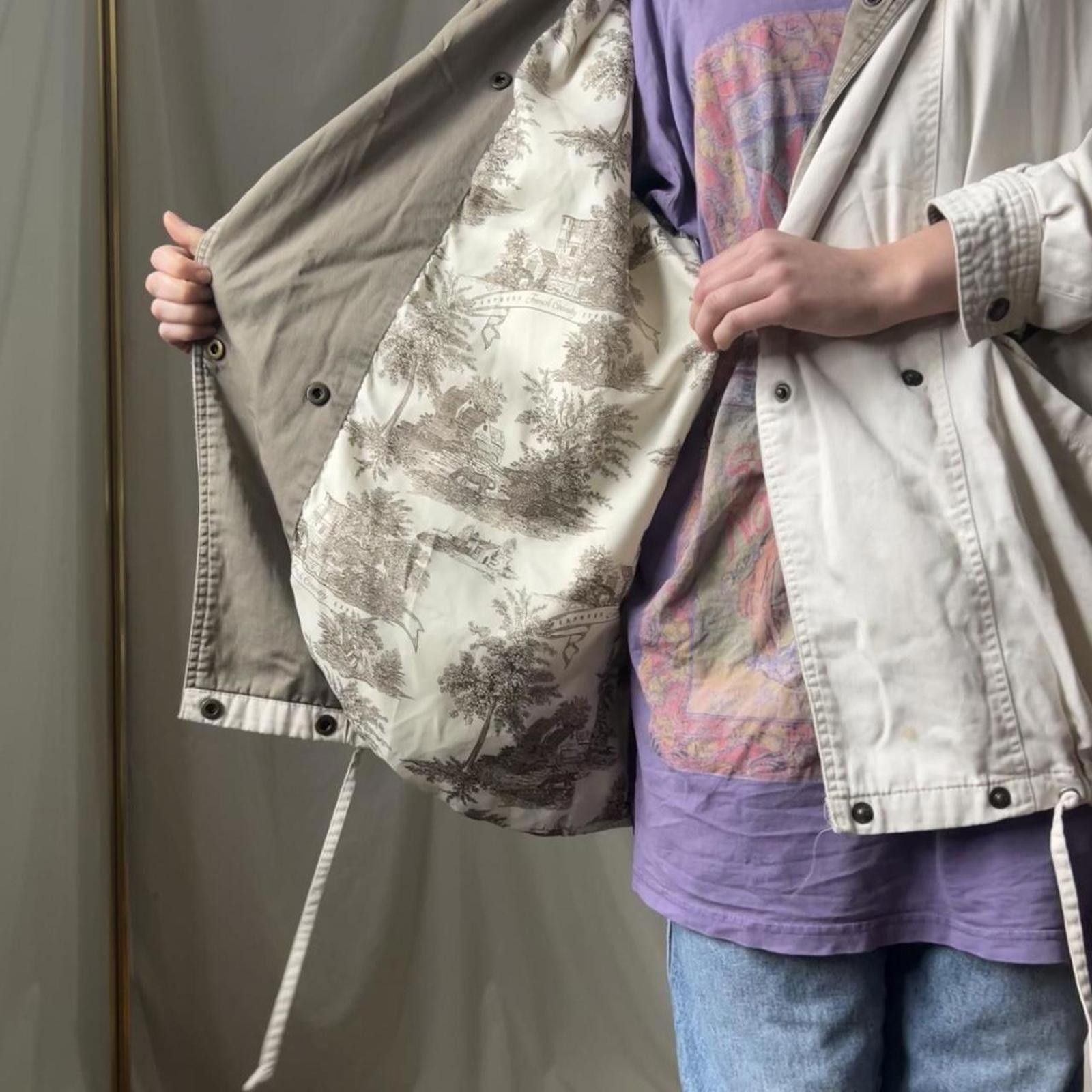 Other Cream and khaki vintage canvas jacket Size XL / US 12-14 / IT 48-50 - 3 Thumbnail