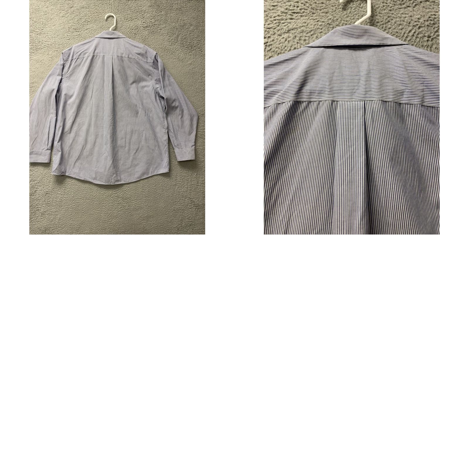 Vintage Jos A Bank Dress Shirt Men XL Navy Striped Button Up Knit Easy Care  Stretch 11851 Mens | Grailed
