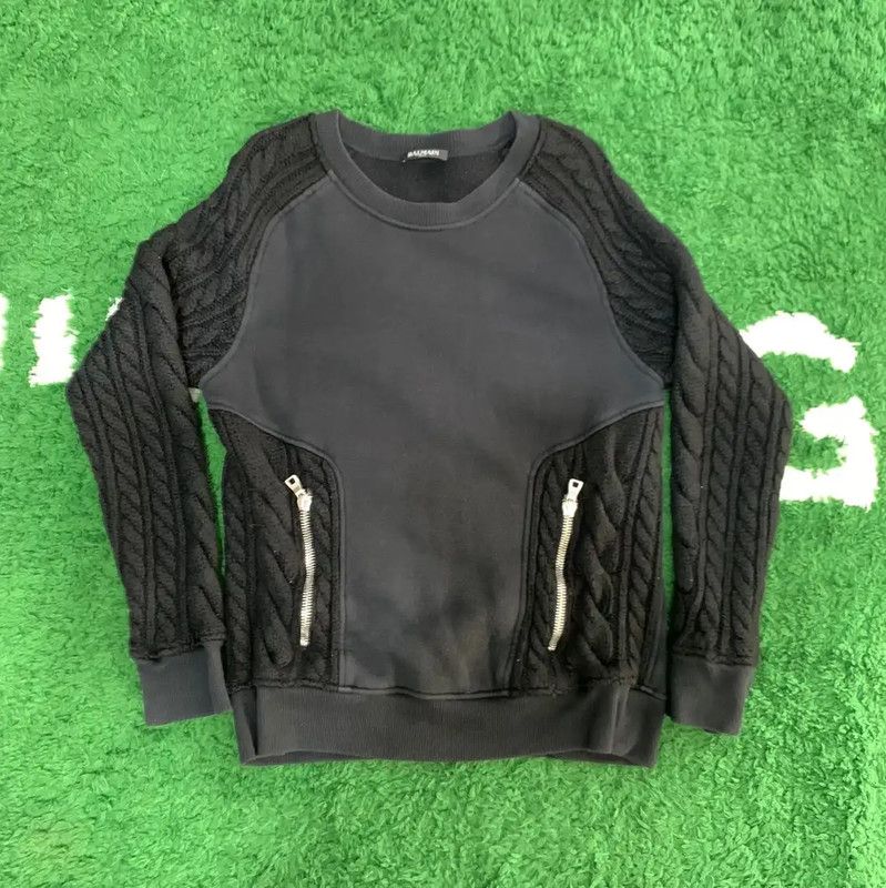 Balmain Balmain Black Cotton Men's Sweatshirt 0089 Size US M / EU 48-50 / 2 - 1 Thumbnail