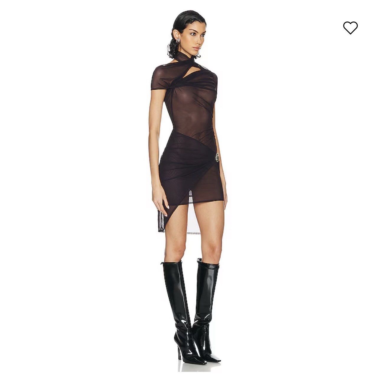 Coperni COPERNI - Asymmetric Draped Mesh Dress Size M / US 6-8 / IT 42-44 - 4 Thumbnail