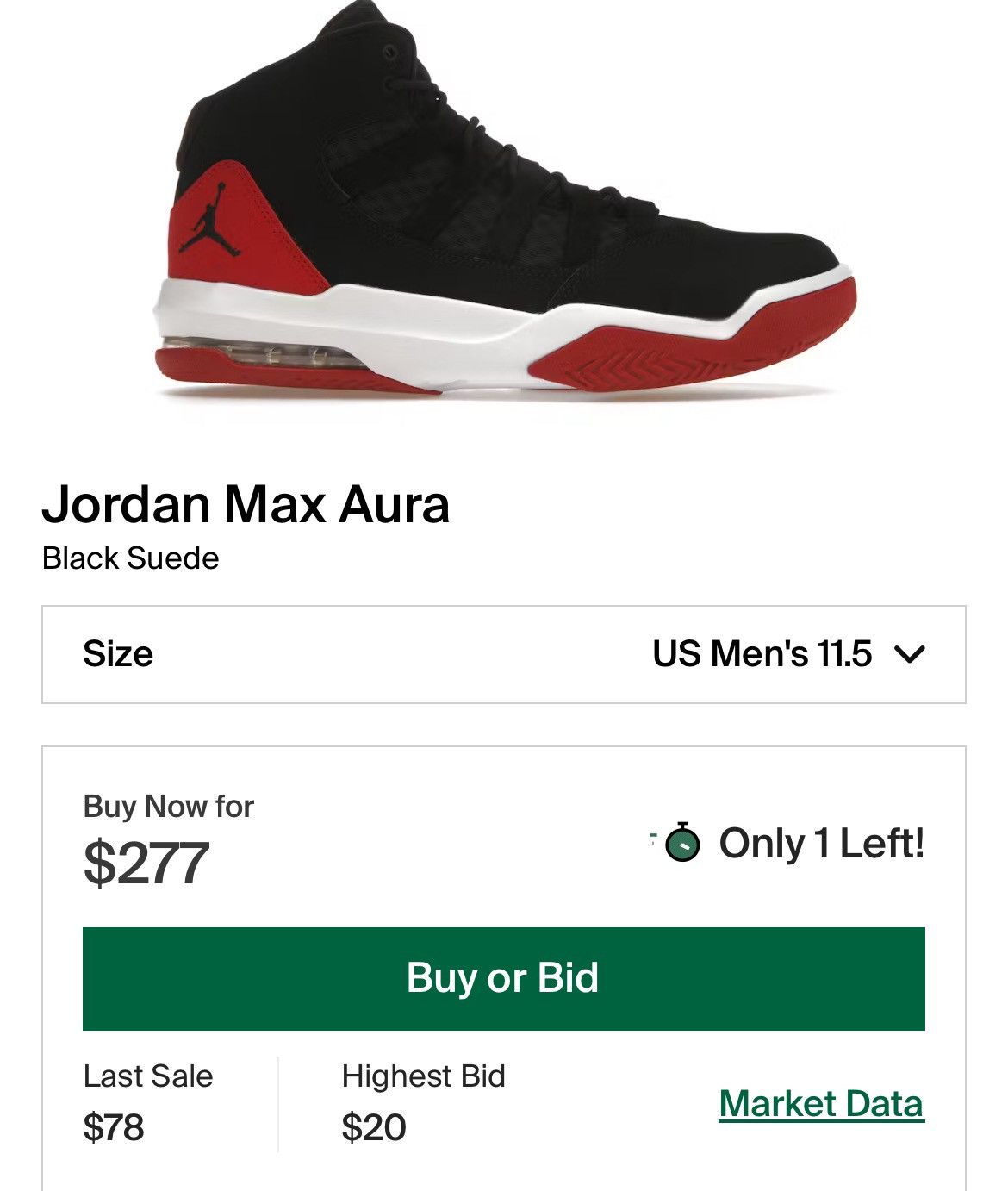 Jordan Brand Jordan Max Aura Black Red Suede Basketball Shoes Size 11.5 Size US 11.5 / EU 44-45 - 2 Thumbnail