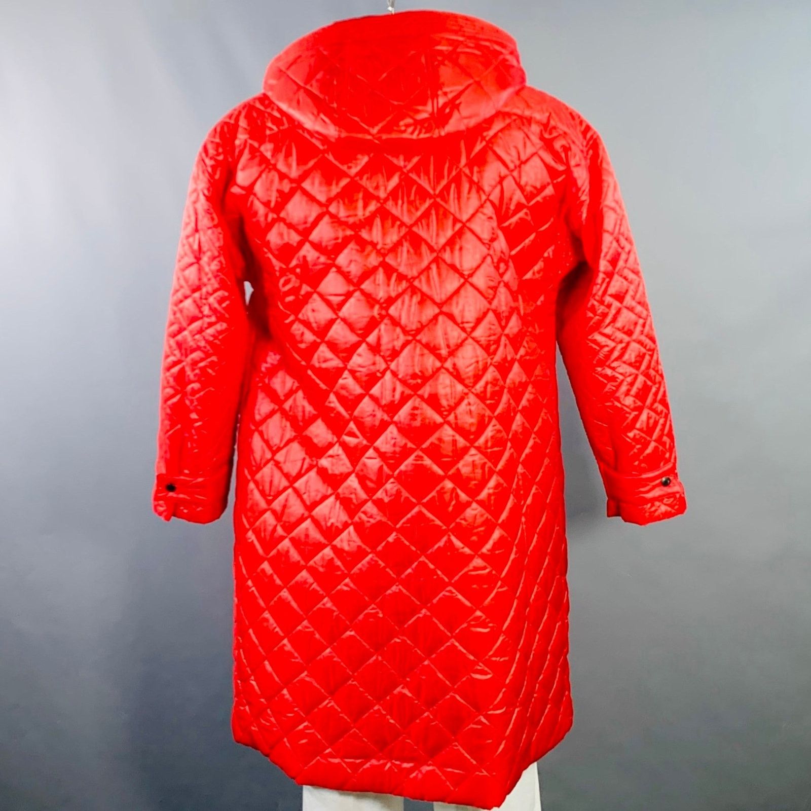 Monitaly MONITALY Size L Red Quilted Nylon Hooded Buckle Clasp Coat Size US L / EU 52-54 / 3 - 4 Thumbnail