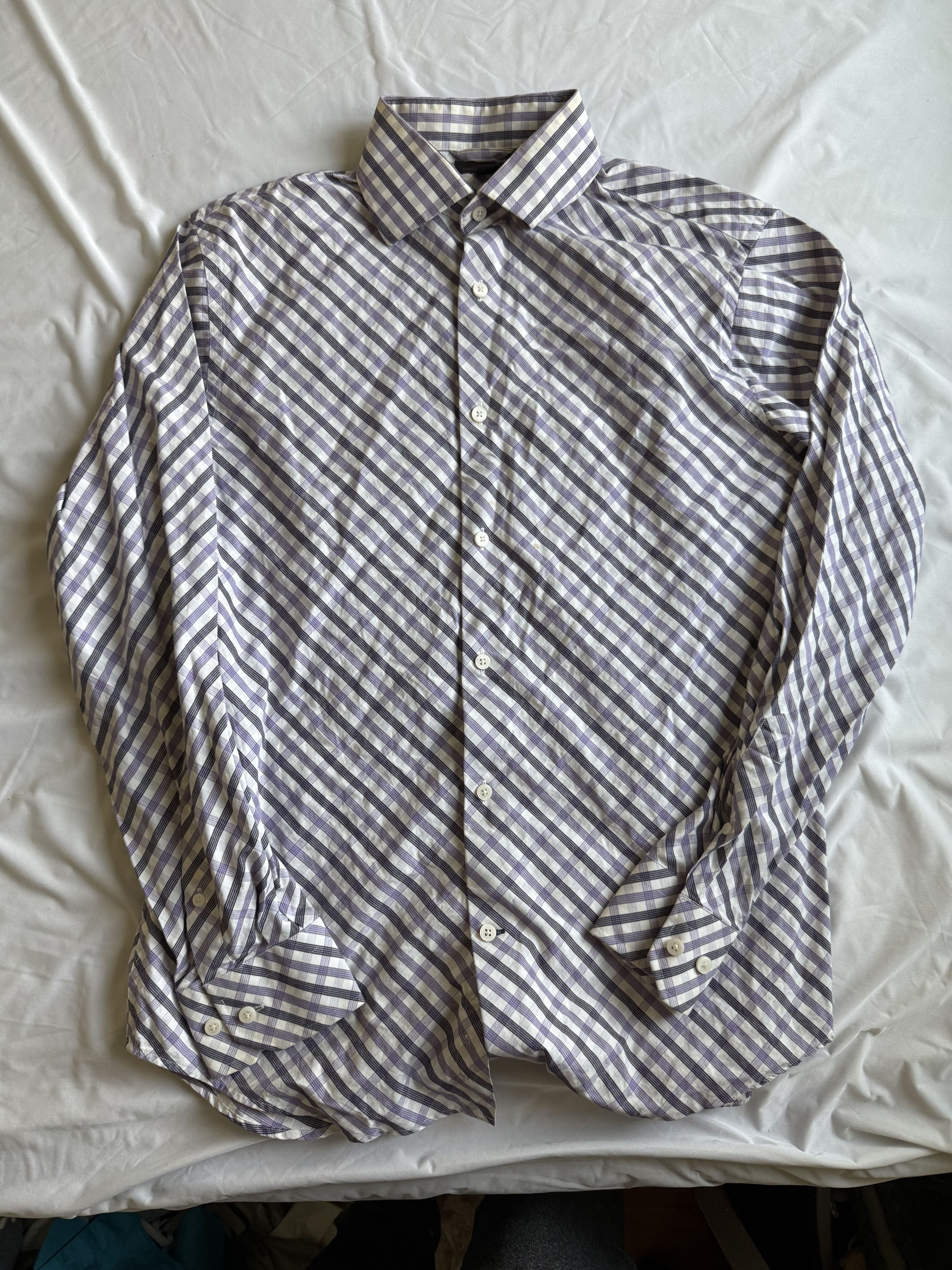 Express Express button up shirt in plaid medium $89.50 Size US M / EU 48-50 / 2 - 2 Thumbnail