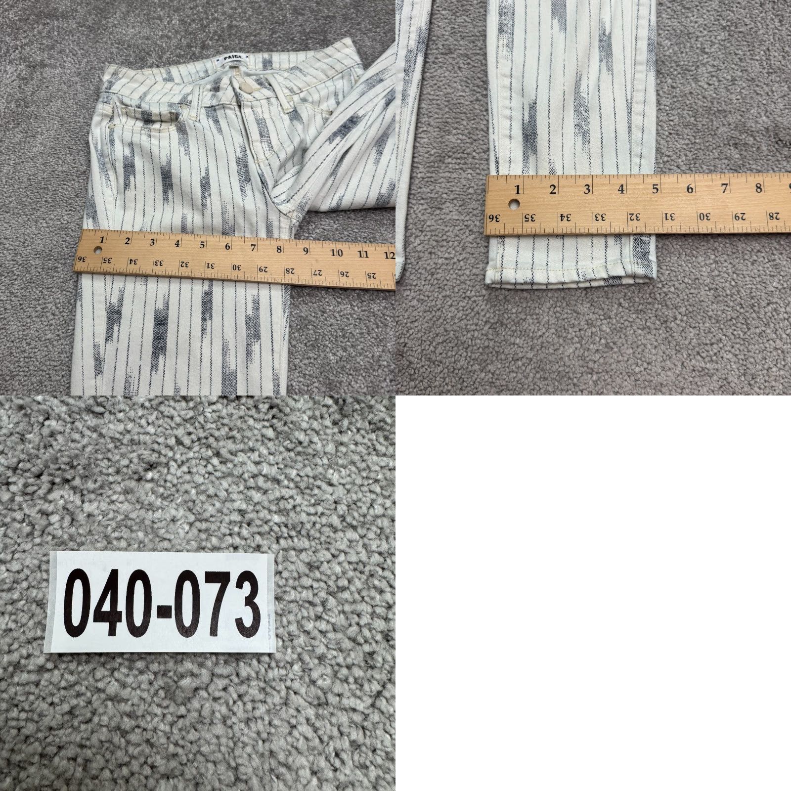 Paige Paige Verdugo Jeans Woman 26 Ankle Denim Ikat White Black Multicolor Stretch Casual Size 26" / US 2 / IT 38 - 10 Thumbnail