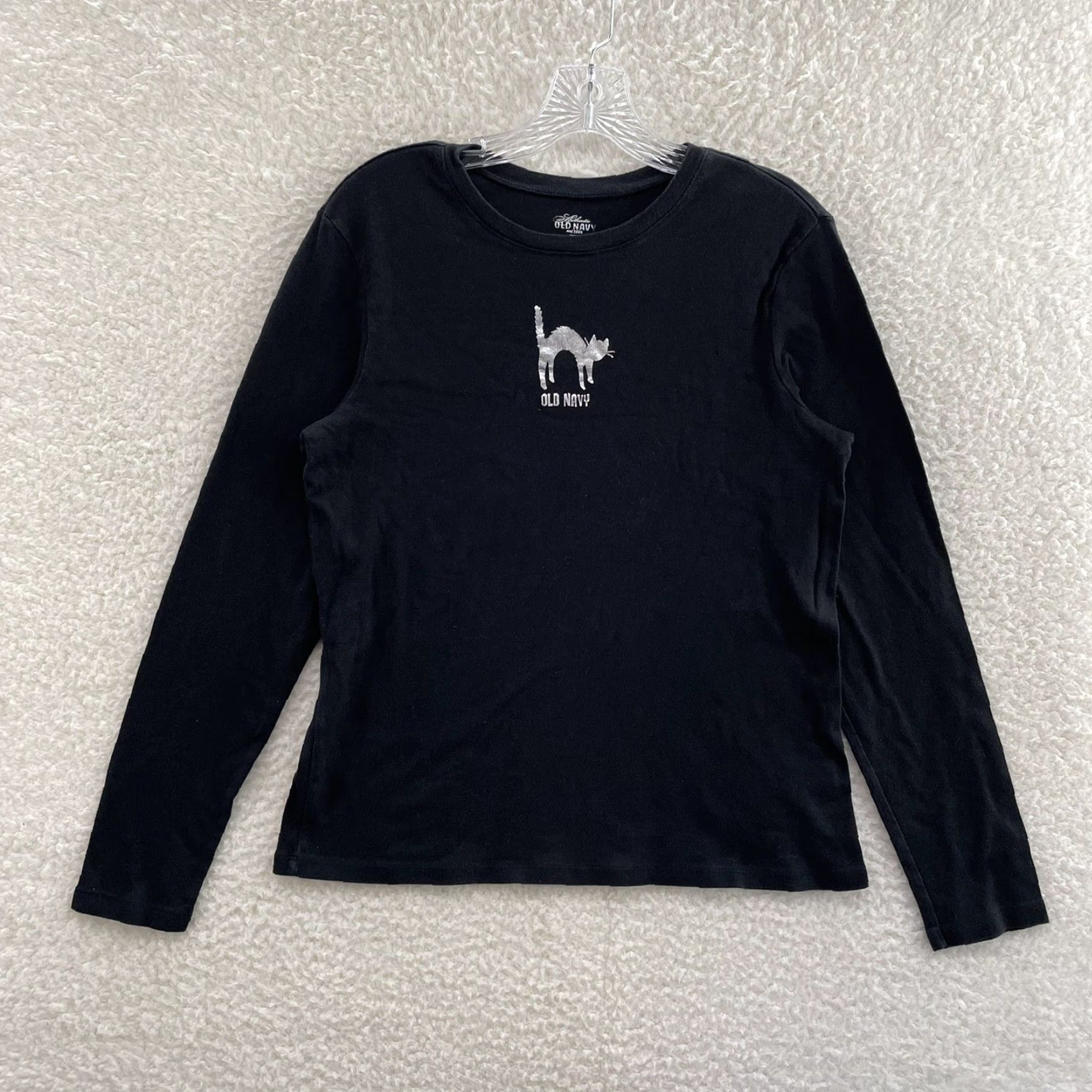 Old Navy VINTAGE Y2K Halloween Shirt Top XL Black Cat Cyber Boho Fairy Grunge Goth Women’s Shirt Size XL / US 12-14 / IT 48-50 - 2 Thumbnail