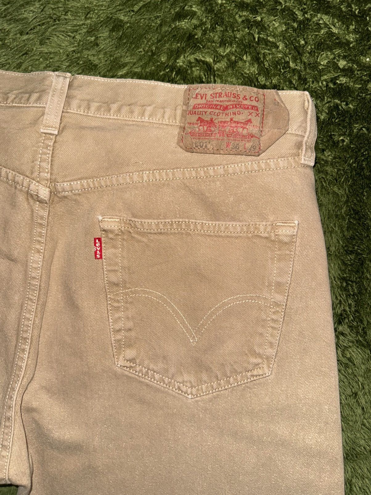 Levi's [W36/L29] Levi’s 501 USA Vintage Washed Denim Pants Beige Size US 36 / EU 52 - 9 Thumbnail