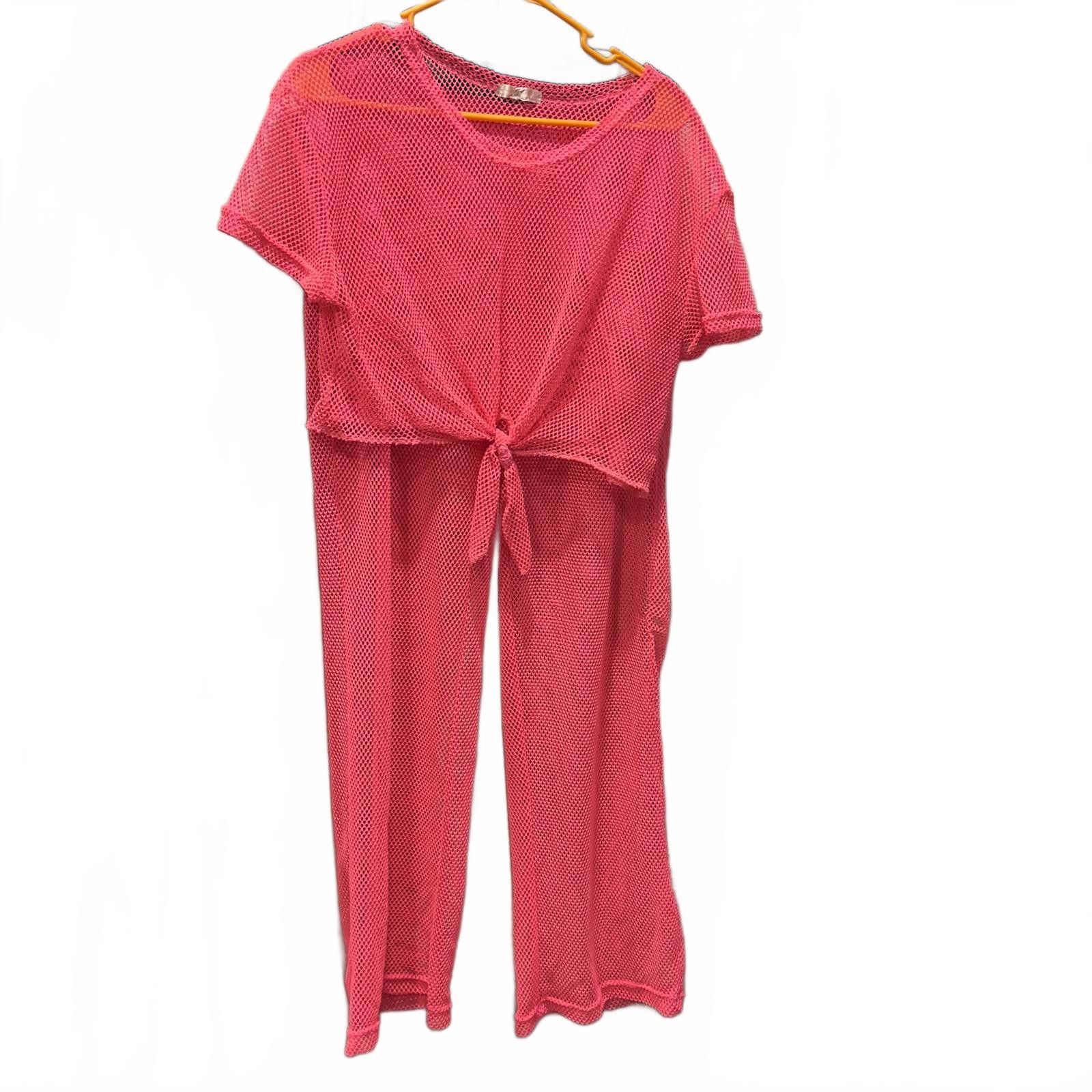 The Unbranded Brand Neon Pink Mesh Bathing Suit Cover Up Size ONE SIZE - 1 Thumbnail