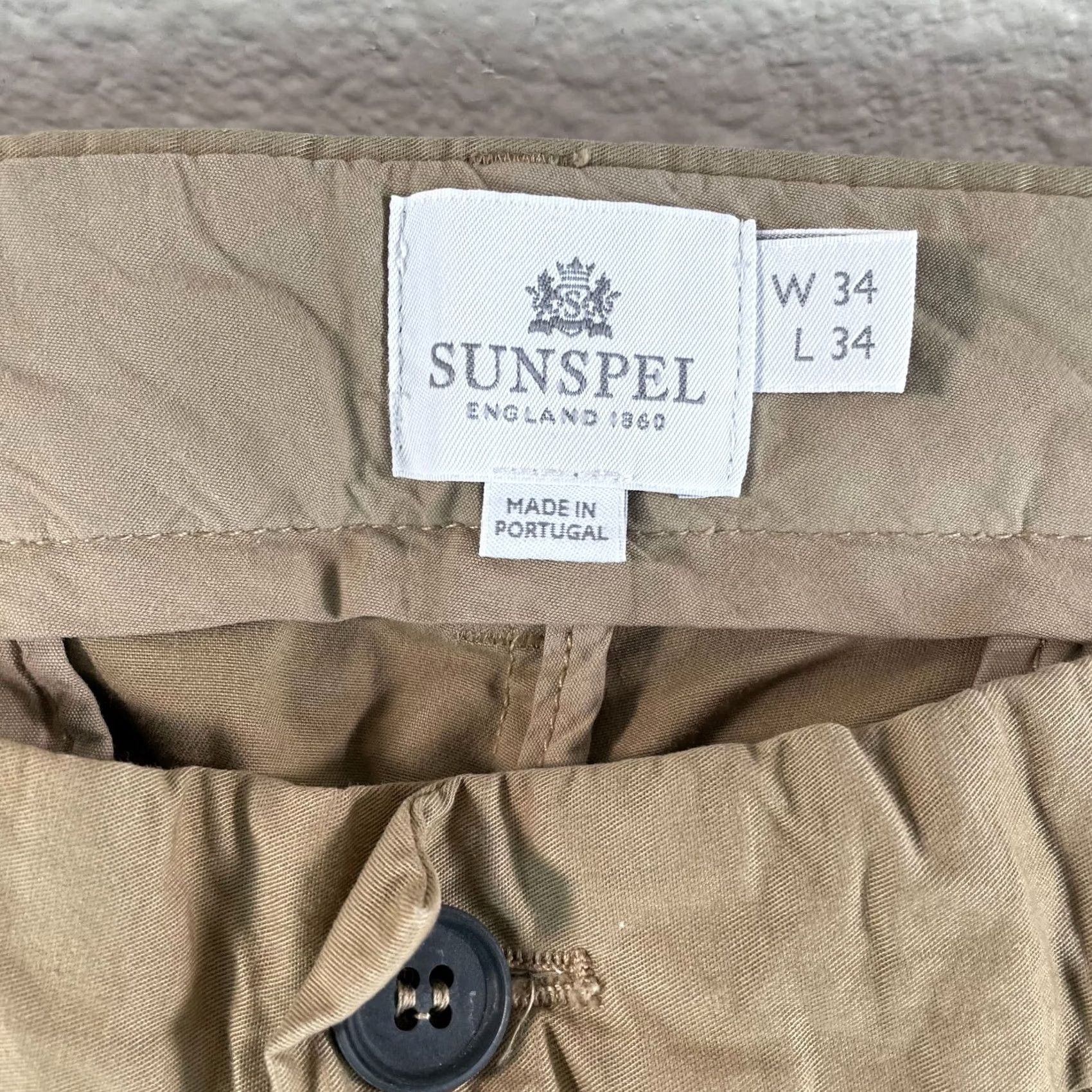 Sunspel Sunspel Chino Pants Men 34x34 Beige Flat Front Straight Leg Designer NWOT 245 Size US 34 / EU 50 - 2 Thumbnail